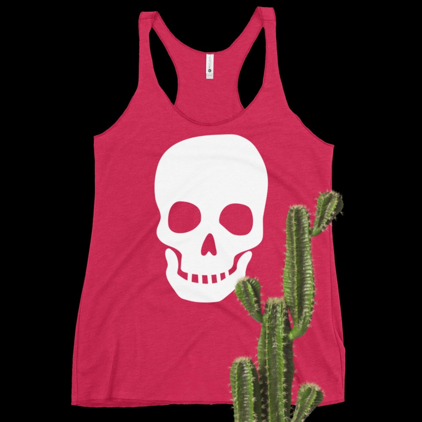 Embrace Your Inner Rebel with our Women's White Skull Racerback Tank - Unleash Your Fierce Style! - Lizard Vigilante