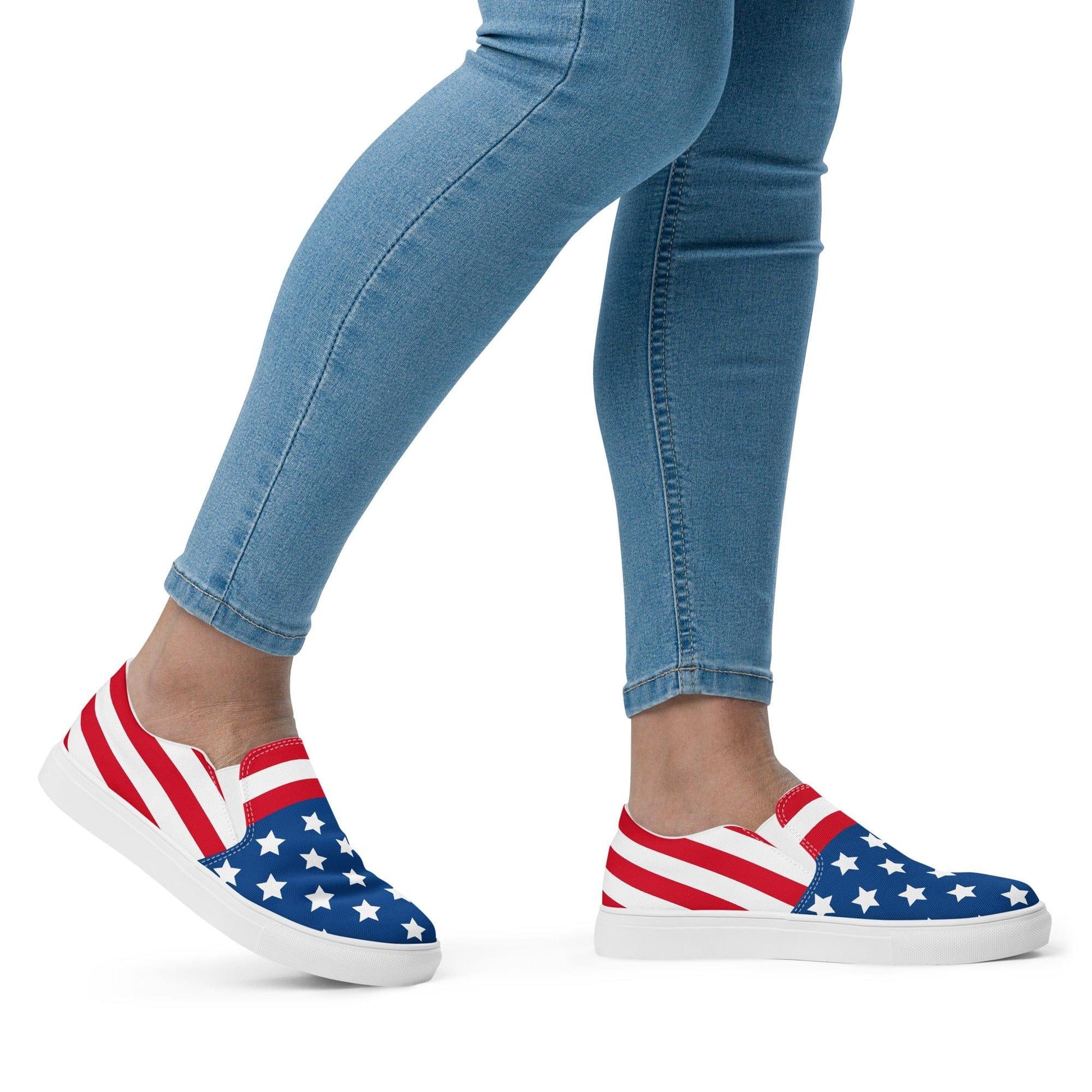 American Flag Women’s Slip-on Canvas Shoes - Lizard Vigilante