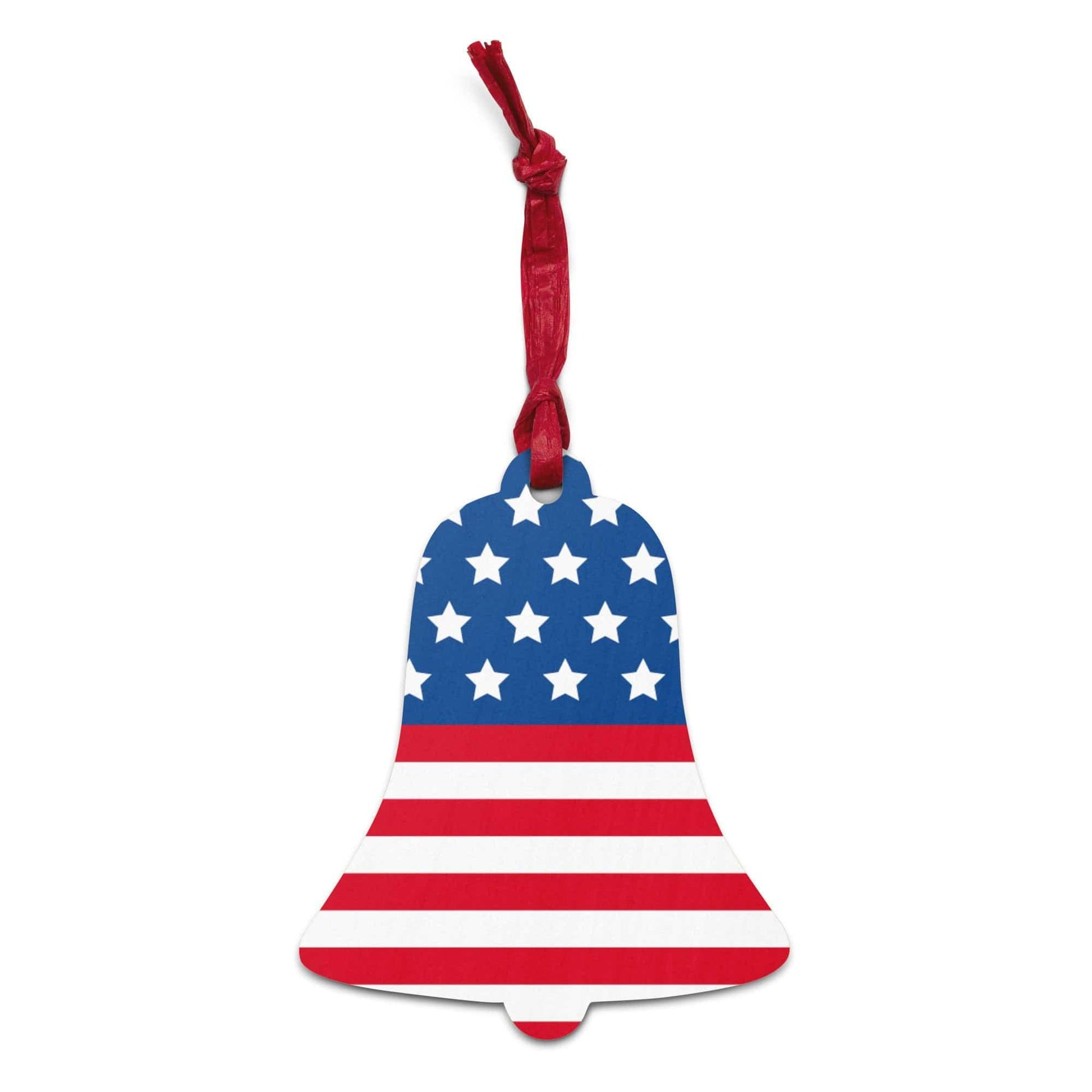 American Flag Wooden Hanging Ornaments - Lizard Vigilante