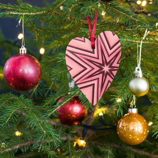 Pink Star Wooden ornaments - Lizard Vigilante