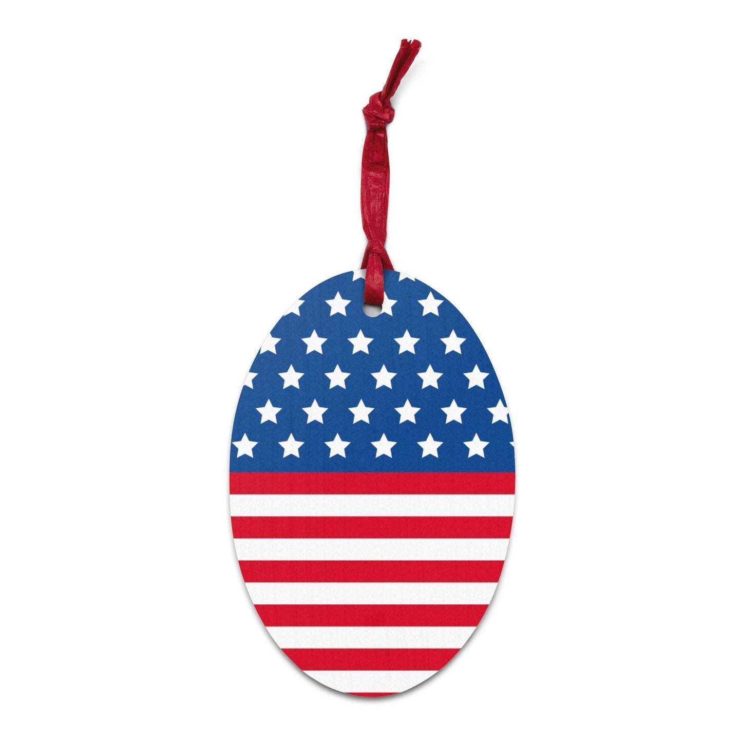 American Flag Wooden Hanging Ornaments - Lizard Vigilante