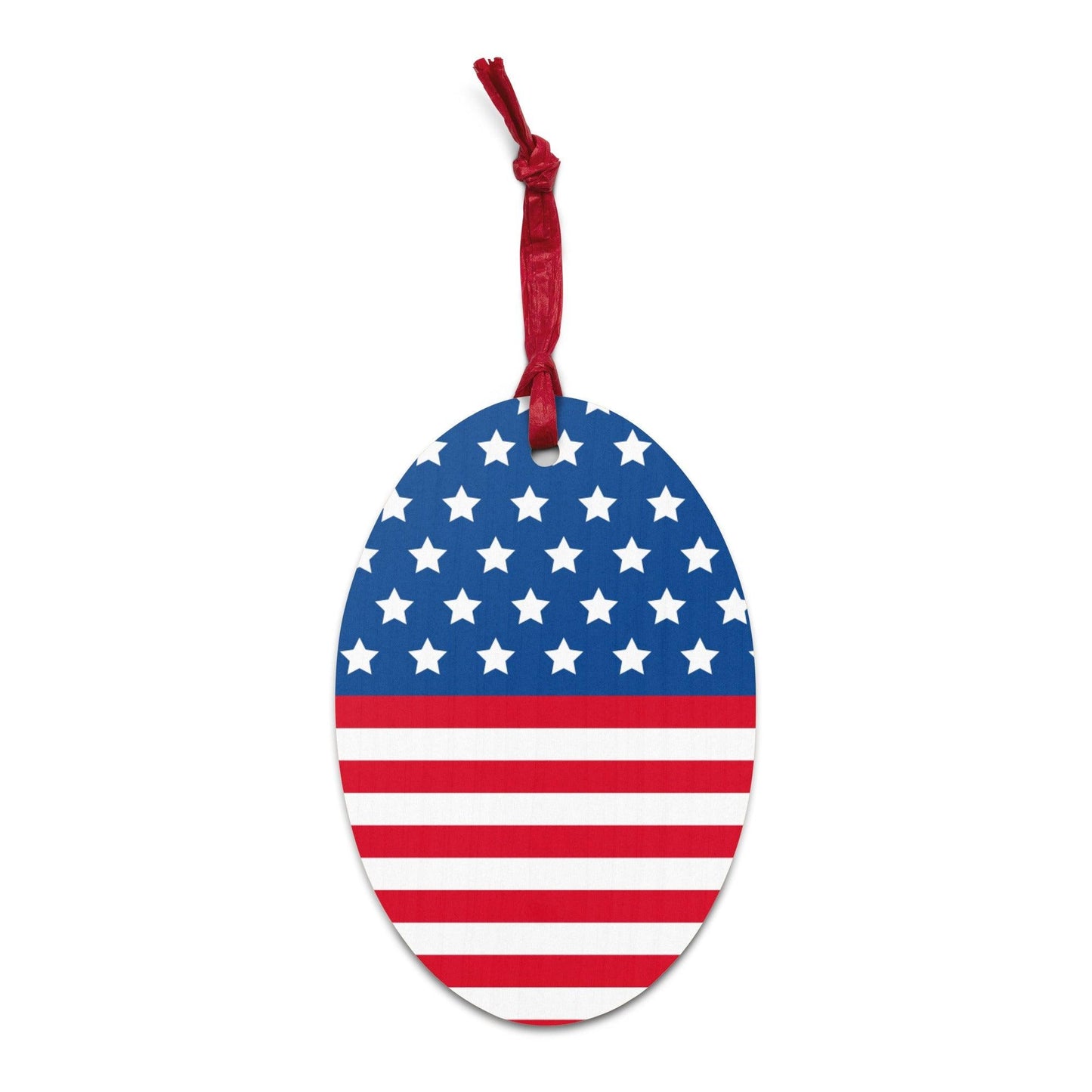 American Flag Wooden Hanging Ornaments - Lizard Vigilante