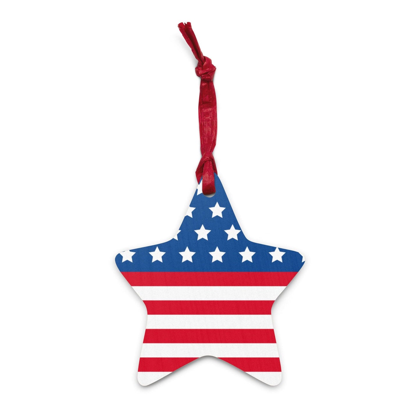 American Flag Wooden Hanging Ornaments - Lizard Vigilante