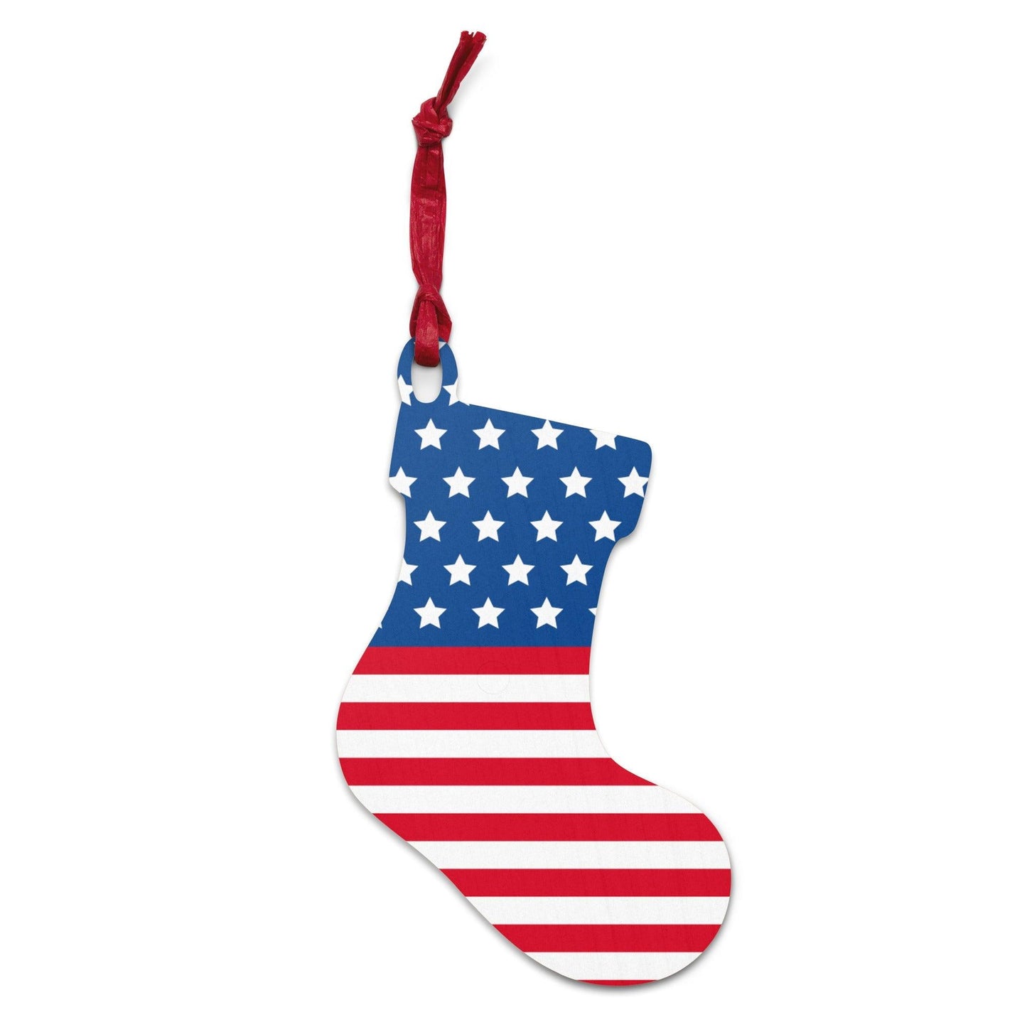 American Flag Wooden Hanging Ornaments - Lizard Vigilante