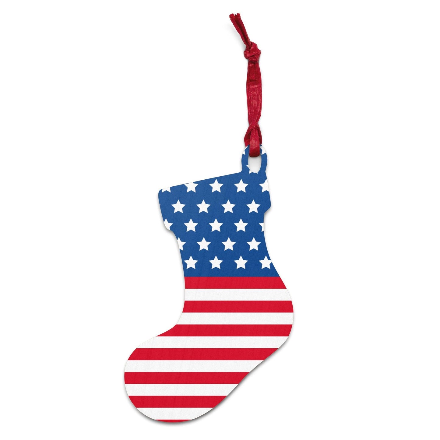 American Flag Wooden Hanging Ornaments - Lizard Vigilante