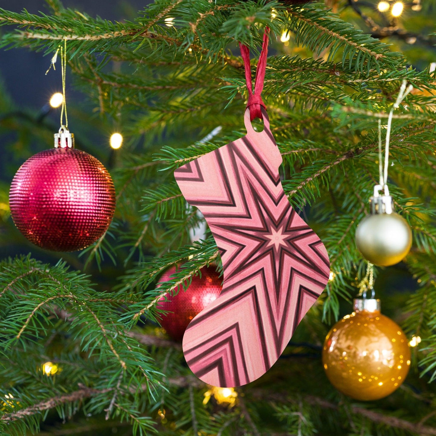 Pink Star Wooden ornaments - Lizard Vigilante