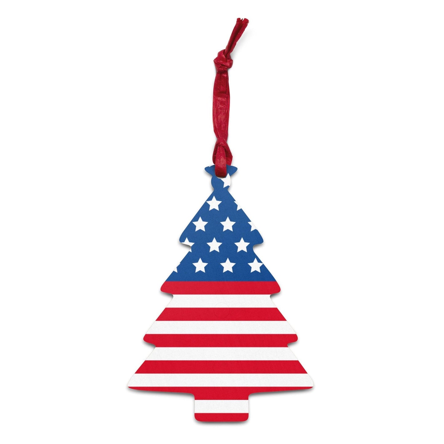 American Flag Wooden Hanging Ornaments - Lizard Vigilante