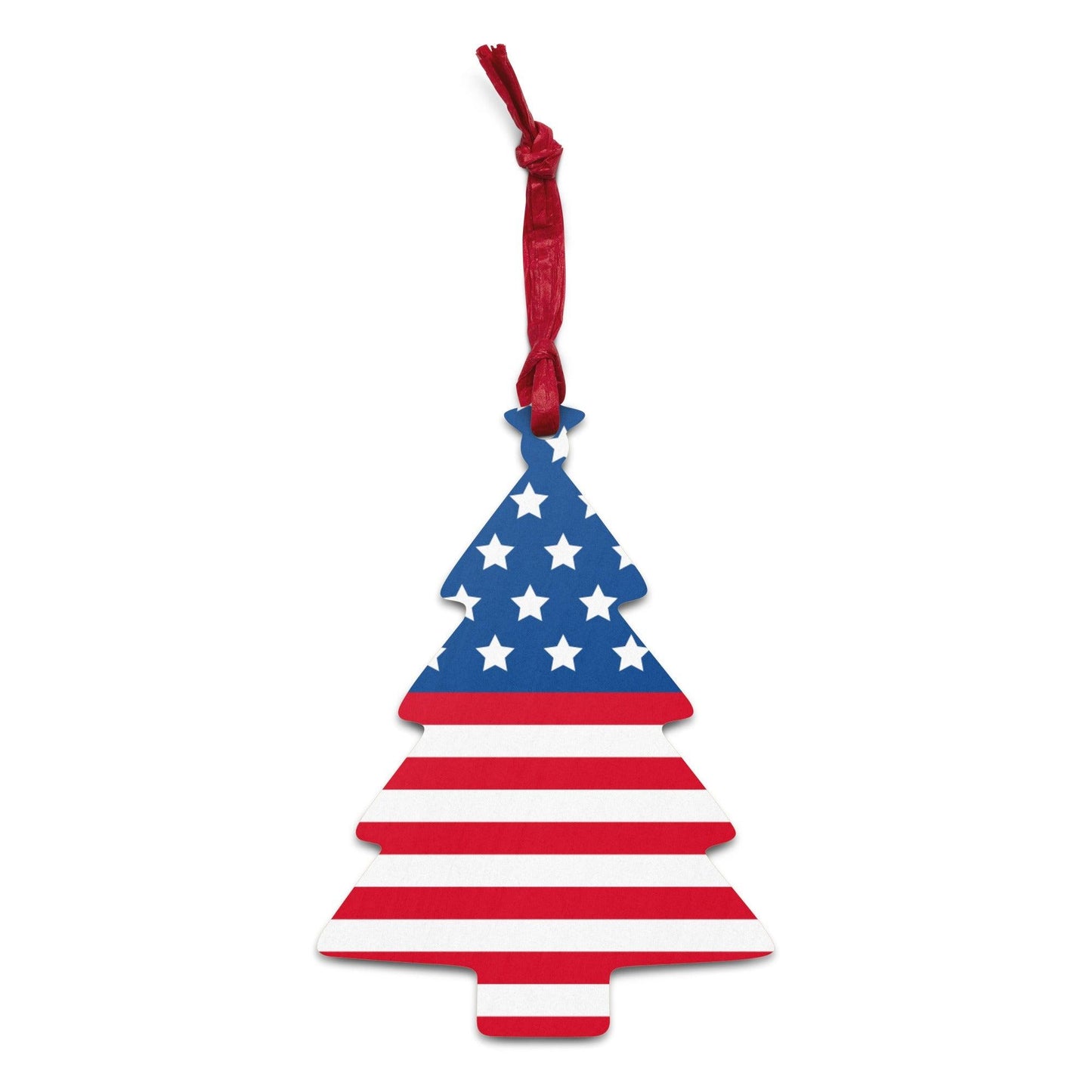 American Flag Wooden Hanging Ornaments - Lizard Vigilante