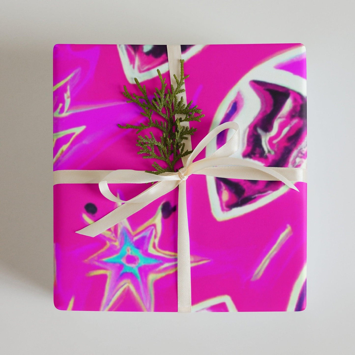 Pink Football Star Wrapping Paper Sheets - Lizard Vigilante