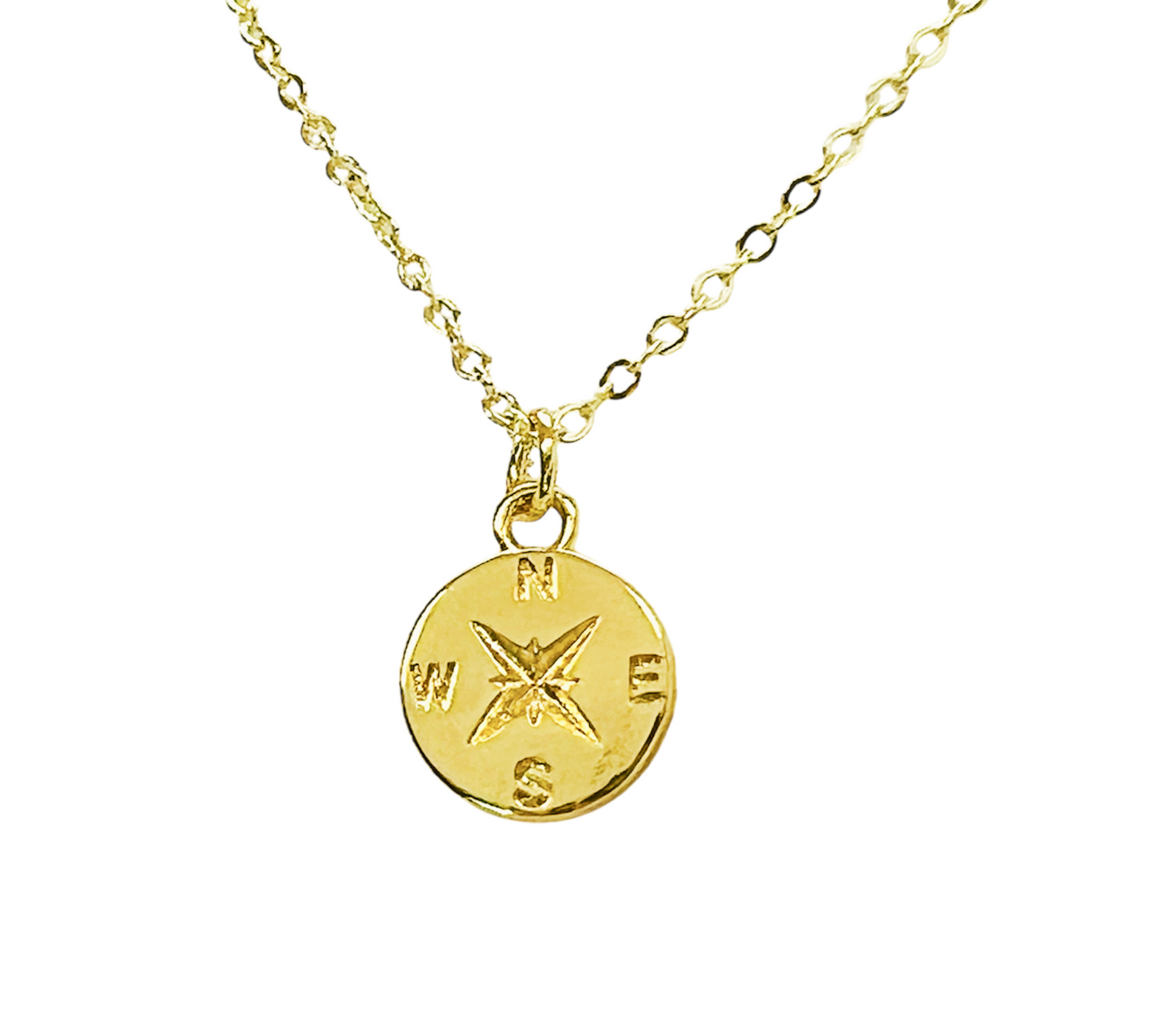 Dainty compass necklace