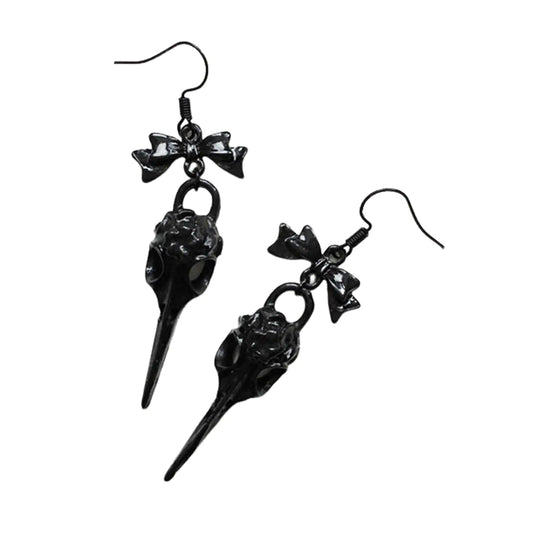 Gothic Earrings for Women Gothic Raven Earrings Punk Goth Earrings Vintage Black Red Crystal Dangle Drop Earrings Holiday Earrings for Women Mystic Witch Jewelry Accessories