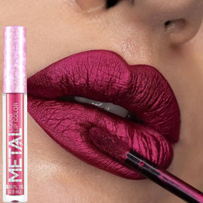 Pearlescent Metallic Color Liquid Lipstick Lip Gloss