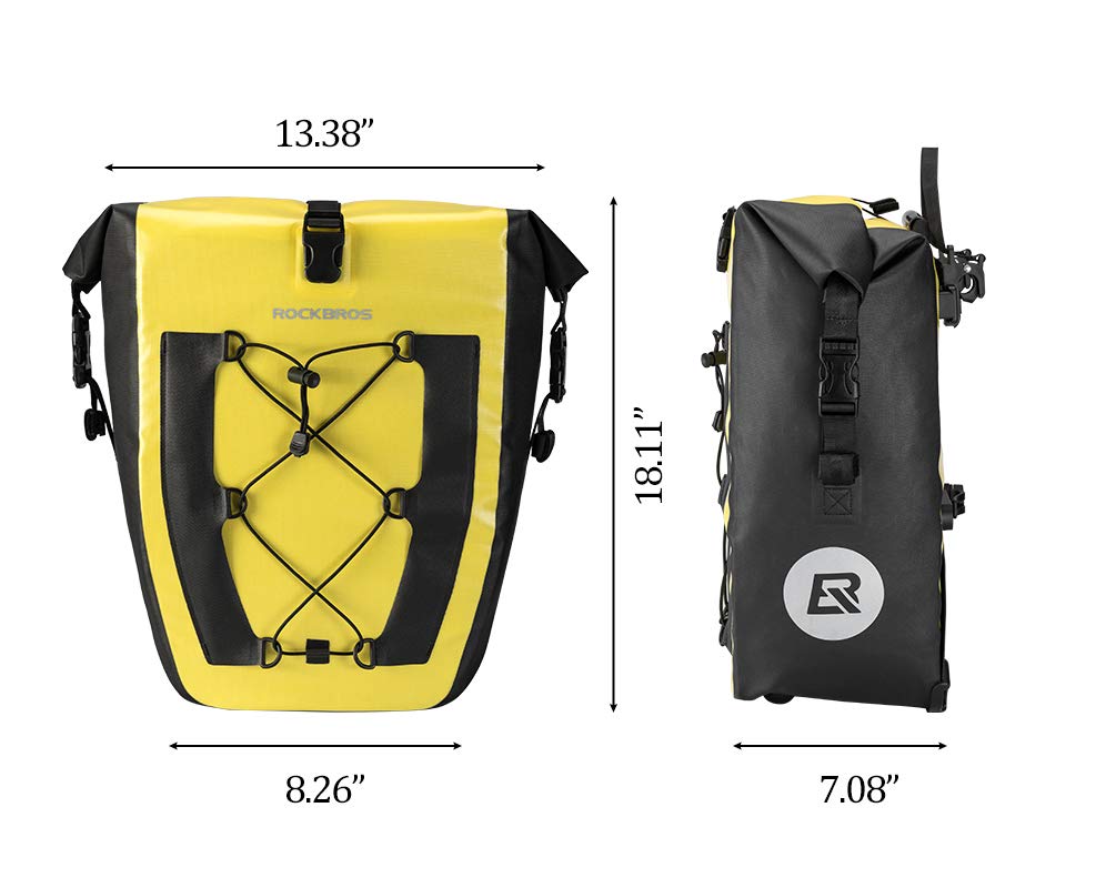 ROCKBROS Waterproof 27L Large Capacity Bike Rear Rack Bicycle Pannier Bag Waterproof