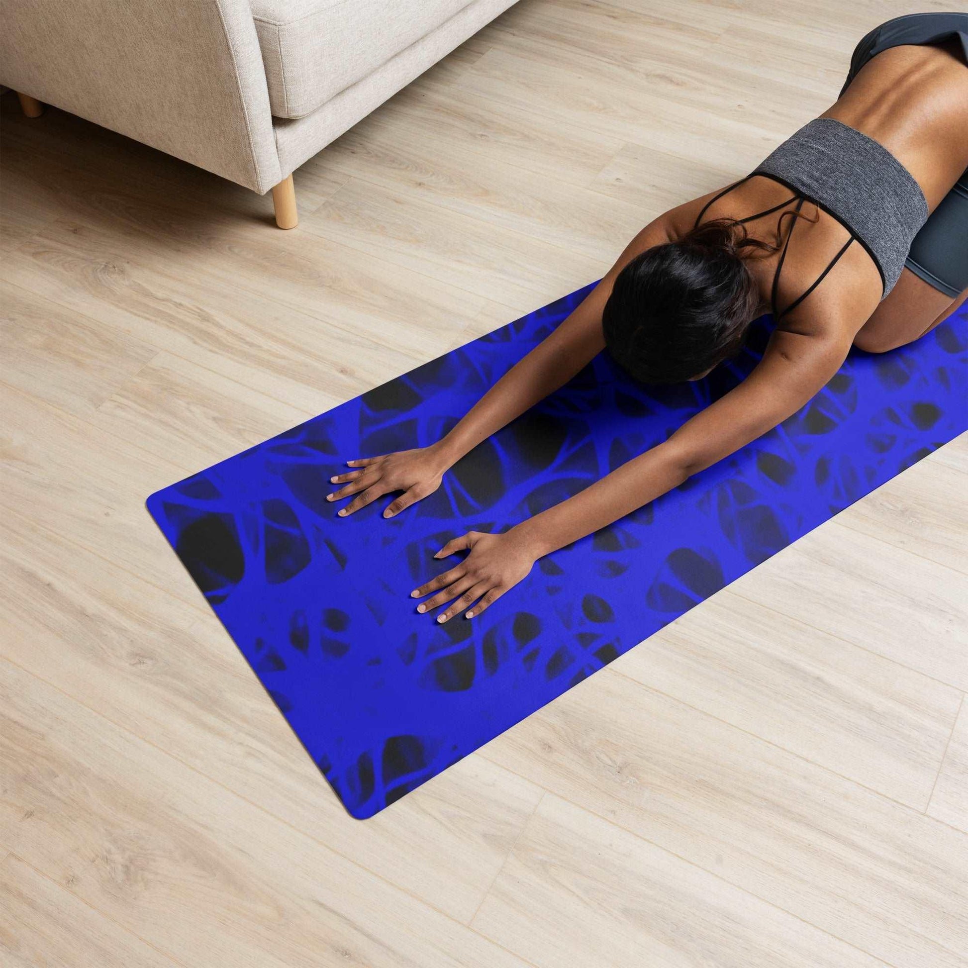 Blue Charged Yoga Floor Mat - Premium  from Lizard Vigilante - Just $49.69! Shop now at Lizard Vigilante