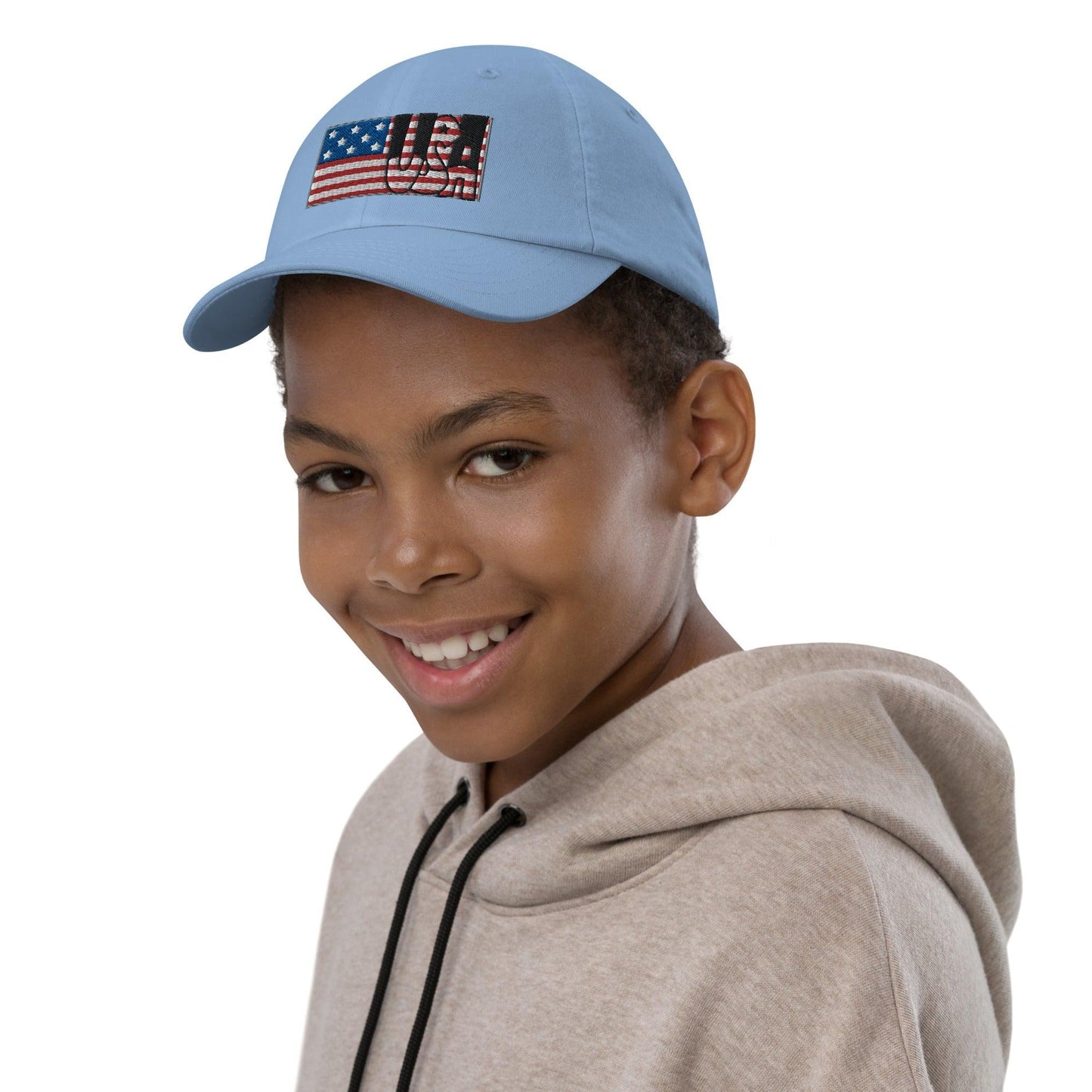 USA Flag Youth Baseball Cap: Embrace Patriotic Style with this Stylish and Versatile Headwear for Kids! - Lizard Vigilante