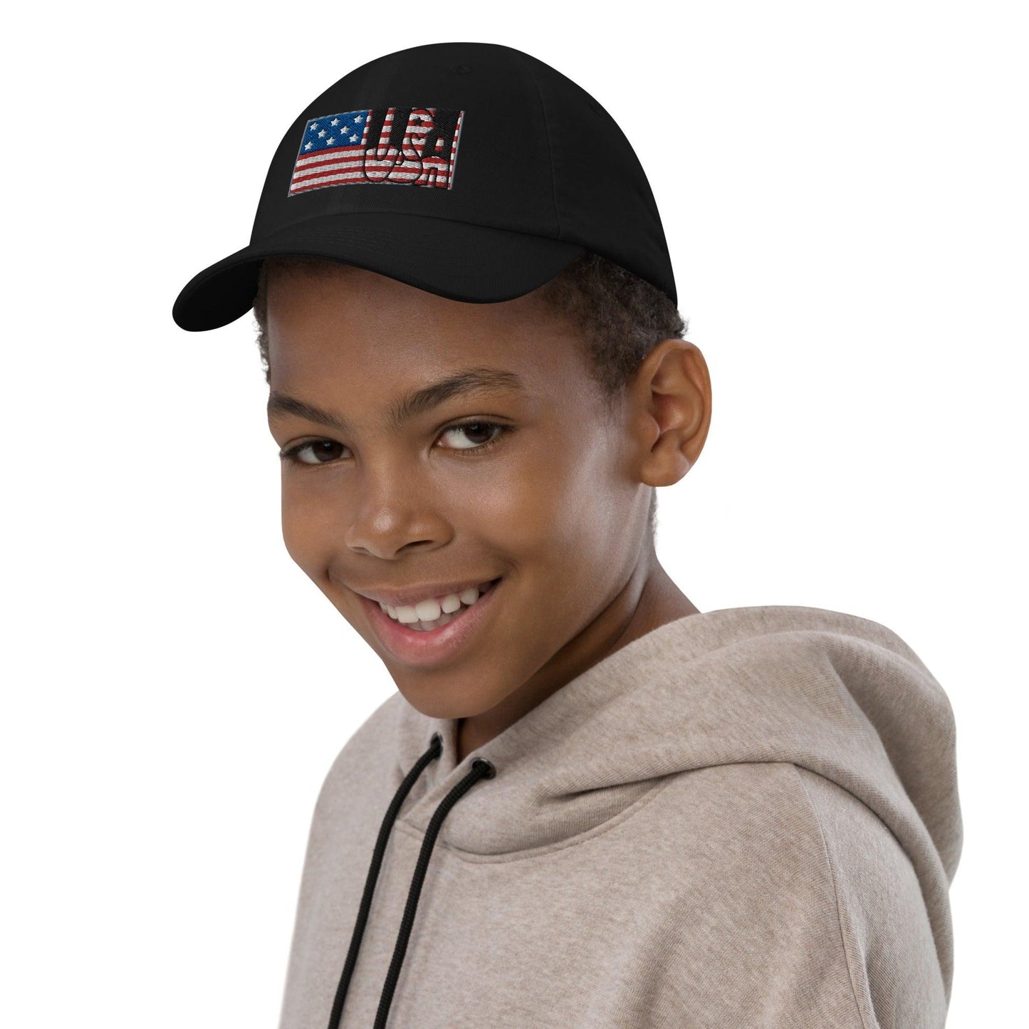 USA Flag Youth Baseball Cap: Embrace Patriotic Style with this Stylish and Versatile Headwear for Kids! - Lizard Vigilante