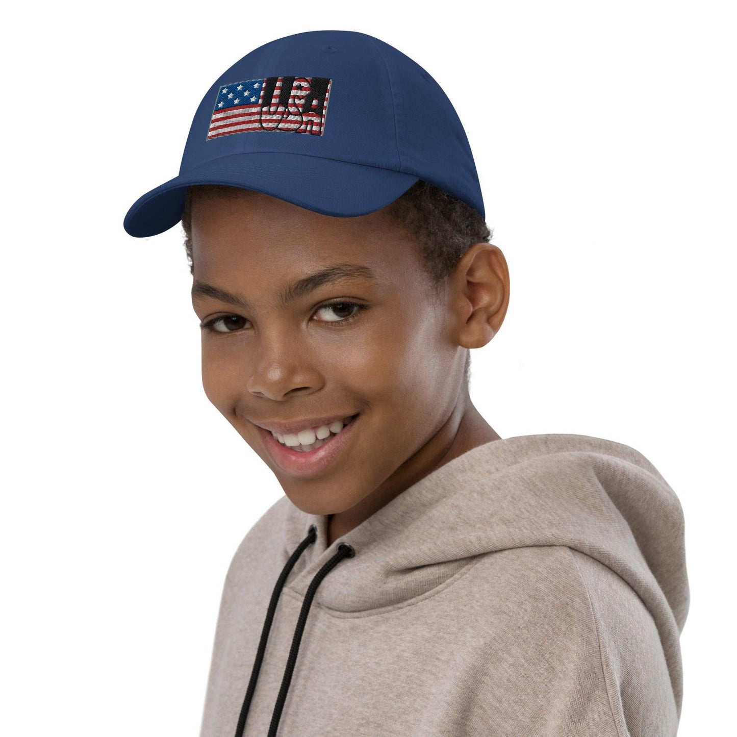USA Flag Youth Baseball Cap: Embrace Patriotic Style with this Stylish and Versatile Headwear for Kids! - Lizard Vigilante