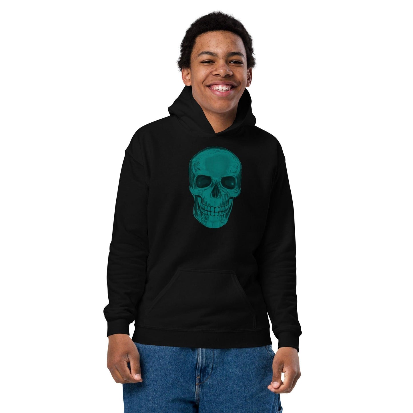 BluSkull Youth heavy blend hoodie - Lizard Vigilante