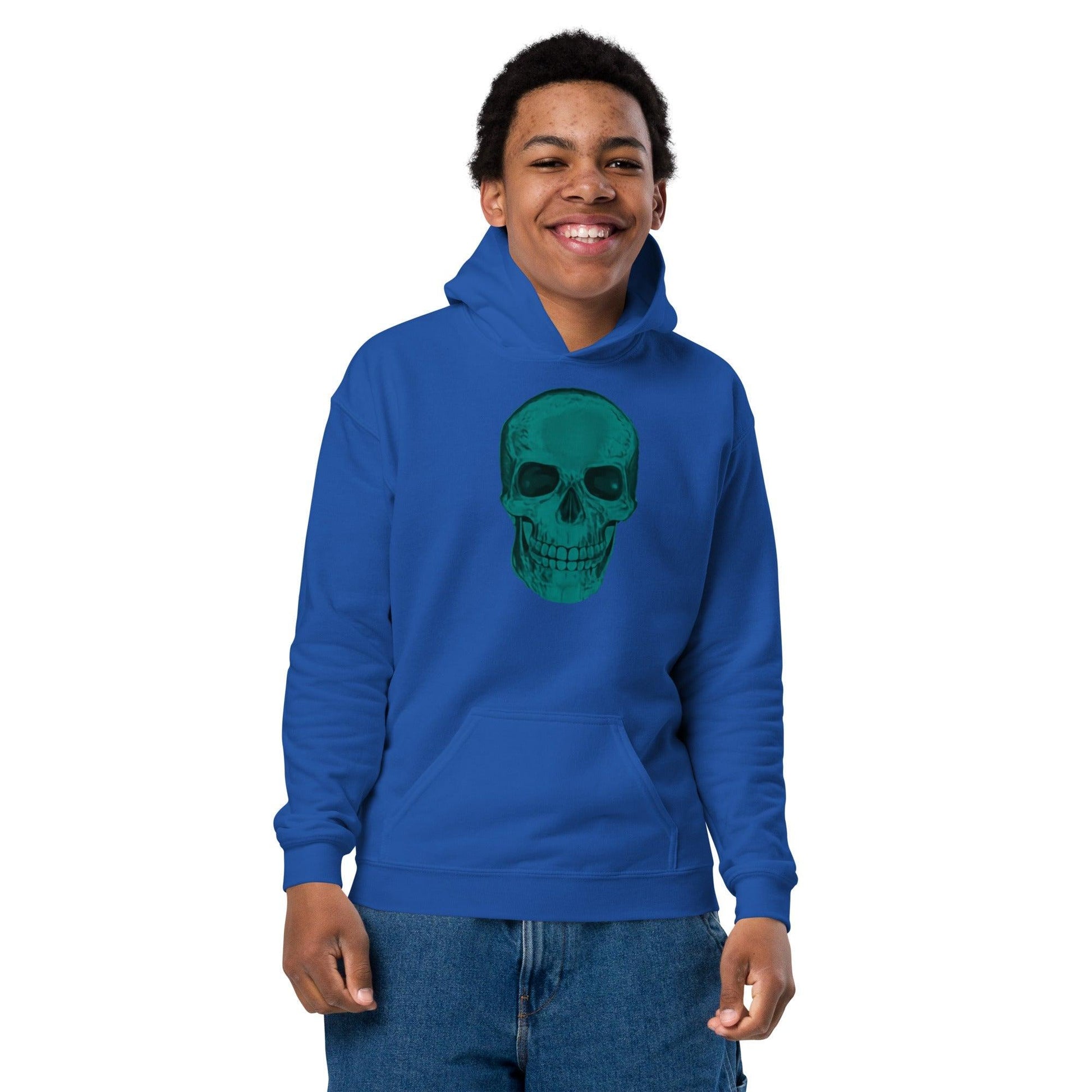 BluSkull Youth heavy blend hoodie - Lizard Vigilante