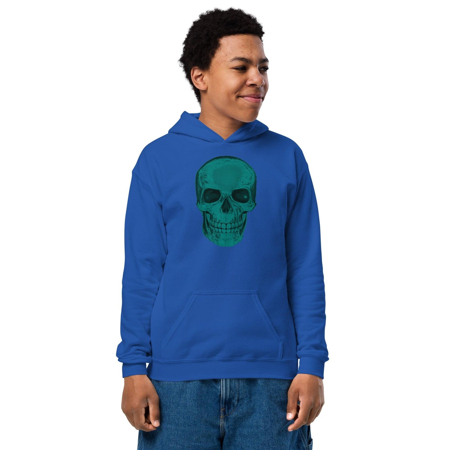 BluSkull Youth heavy blend hoodie - Lizard Vigilante