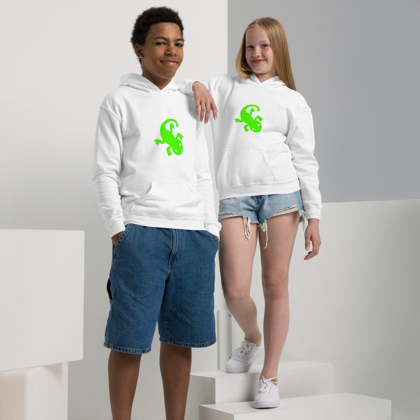 Green Lizard youth heavy blend hoodie - Lizard Vigilante