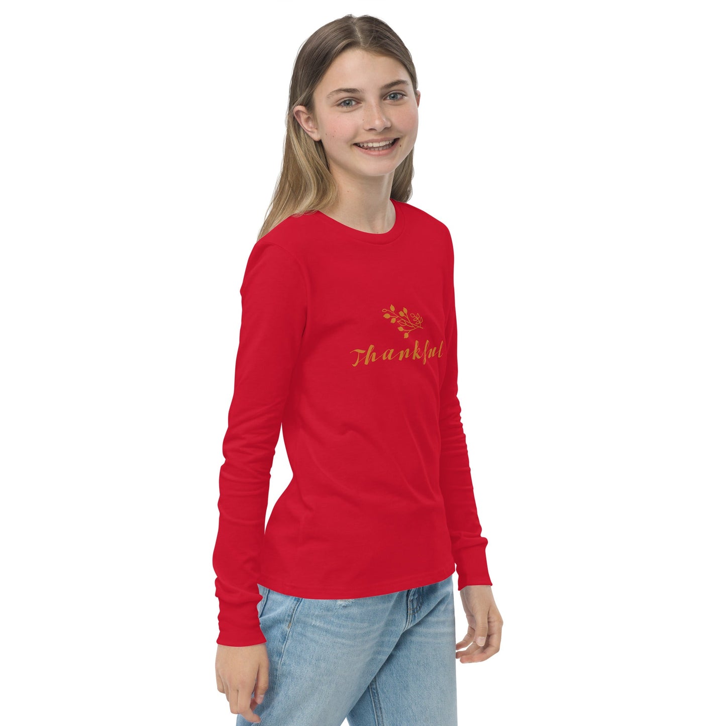 Thankful Youth long sleeve tee / Thanksgiving Holiday Longsleeve T-shirt - Lizard Vigilante