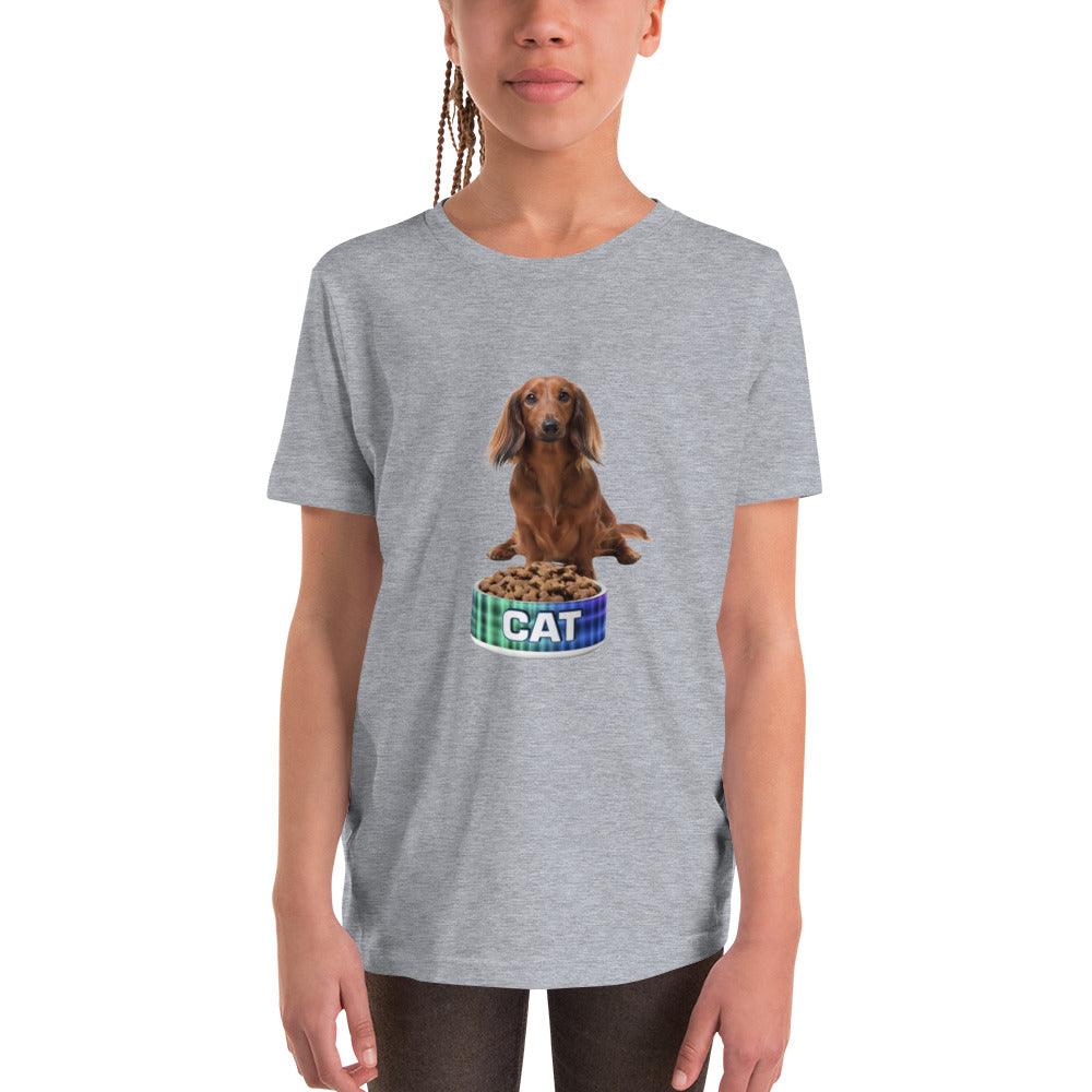Dog With A Cat Bowl! Youth Short Sleeve T-Shirt - Lizard Vigilante