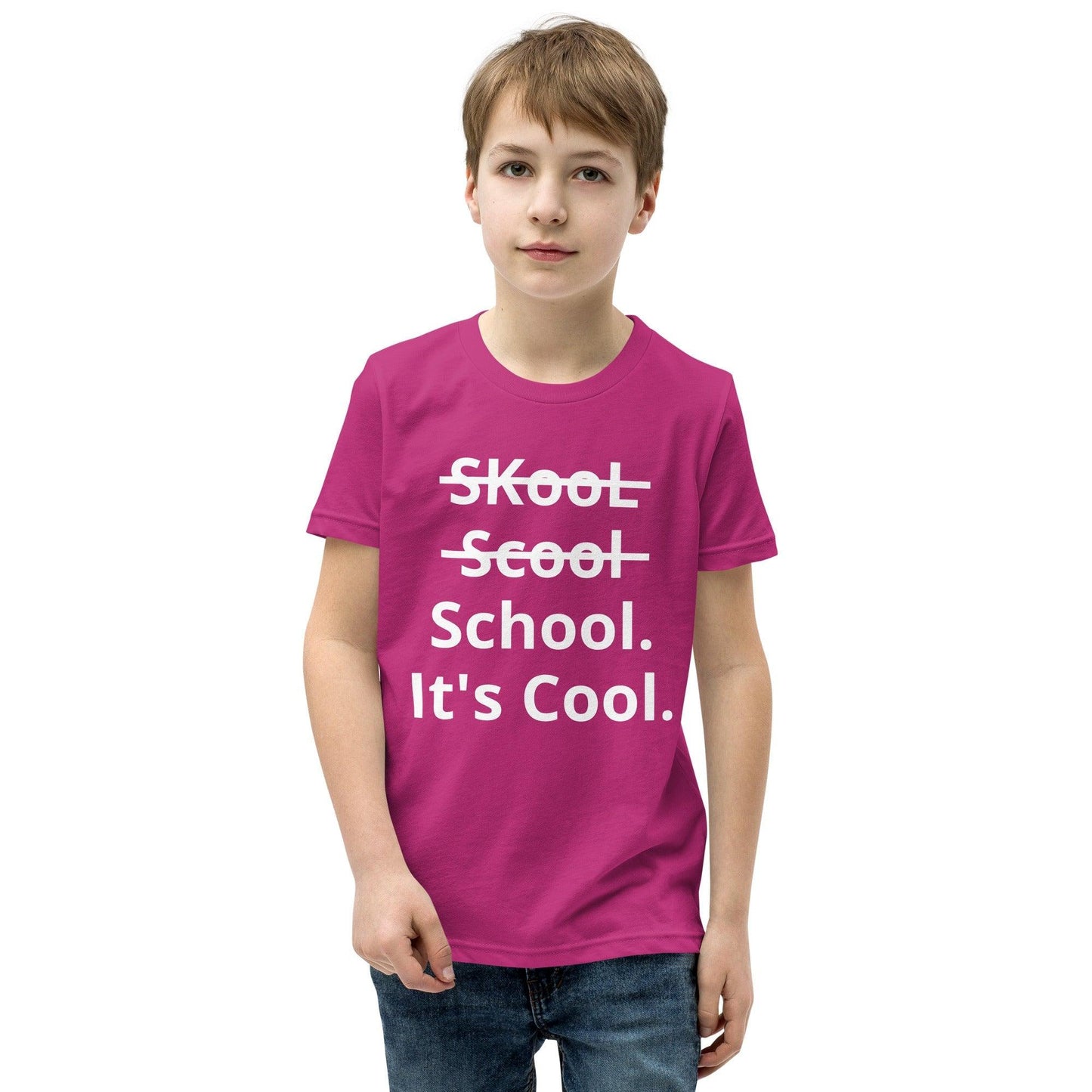 School. It's Cool. Youth Short Sleeve T-Shirt - Lizard Vigilante