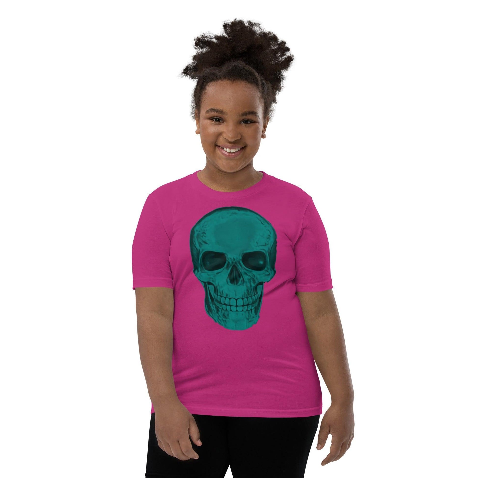 Blue Skull Youth Short Sleeve T-Shirt - Lizard Vigilante