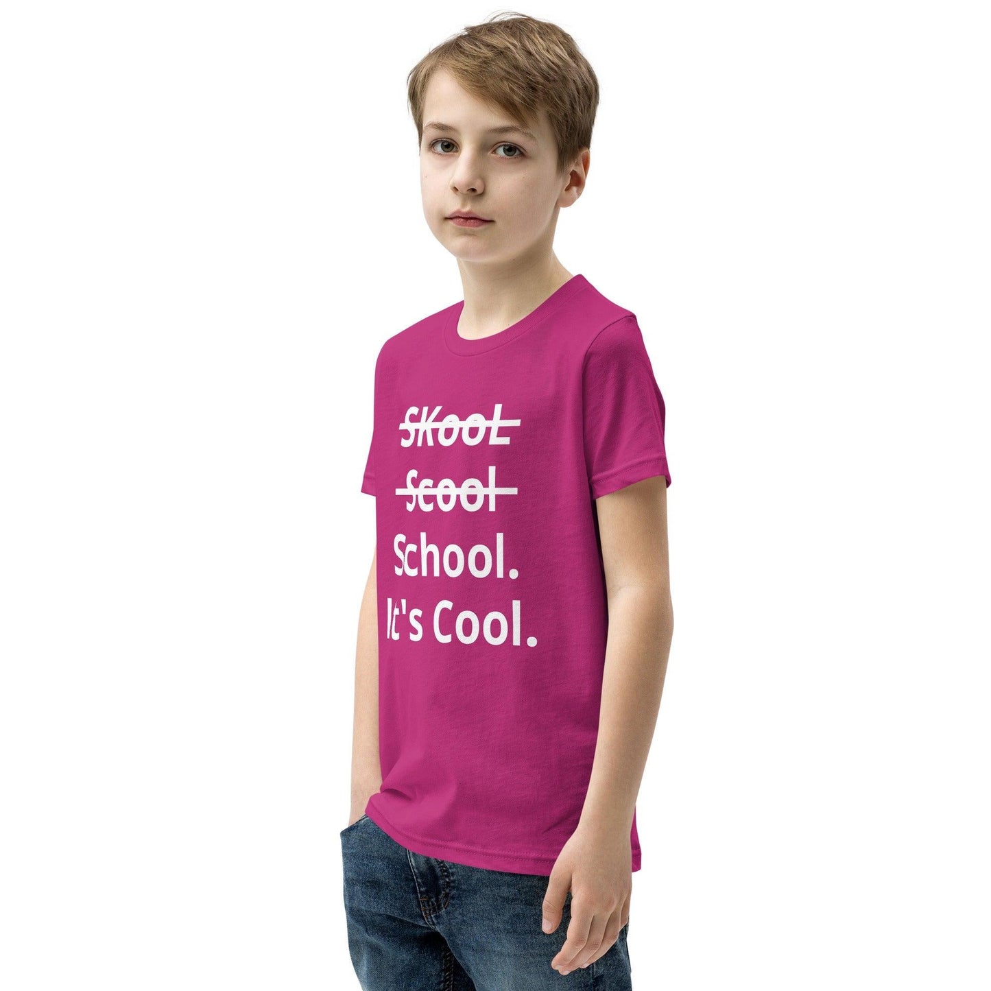 School. It's Cool. Youth Short Sleeve T-Shirt - Lizard Vigilante