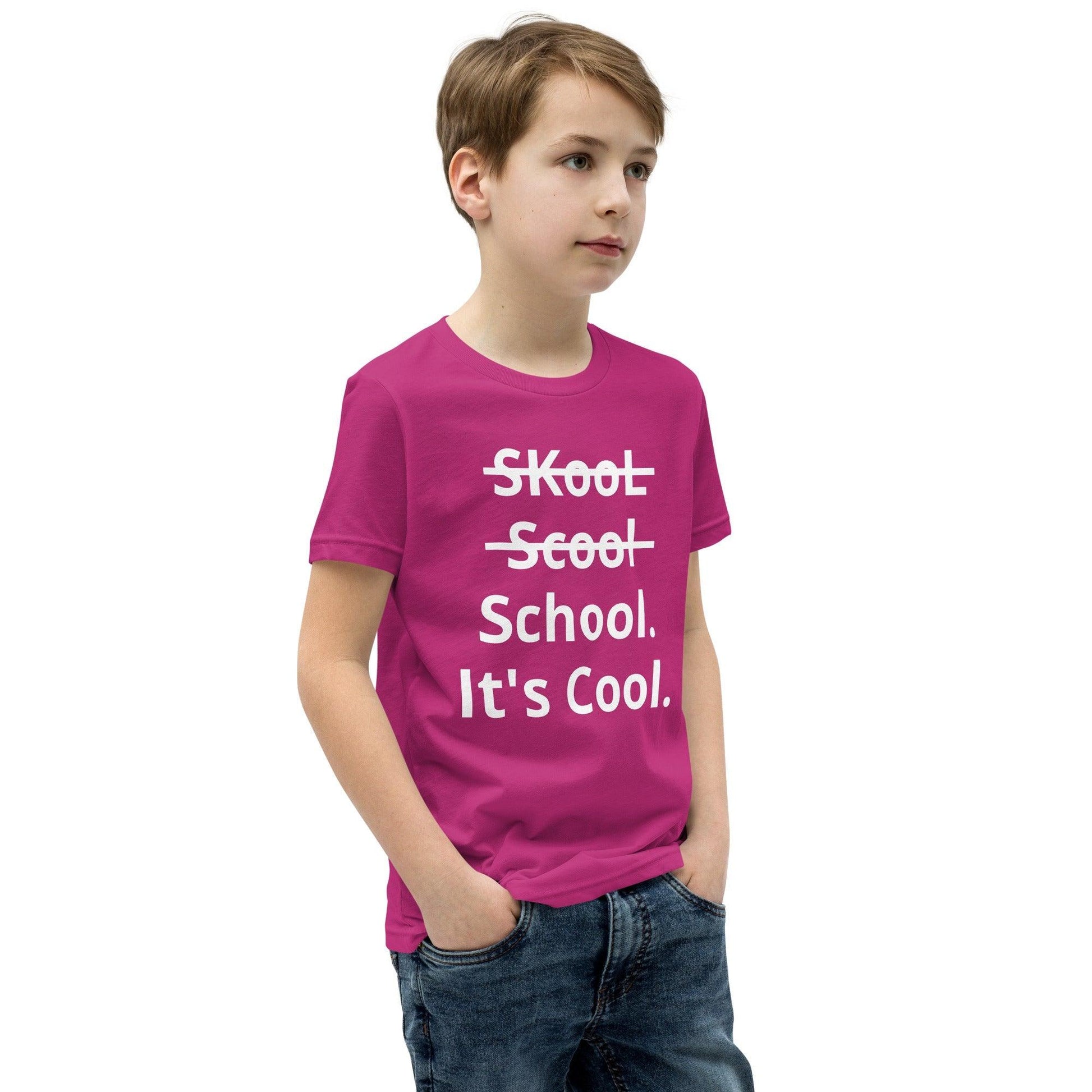 School. It's Cool. Youth Short Sleeve T-Shirt - Lizard Vigilante