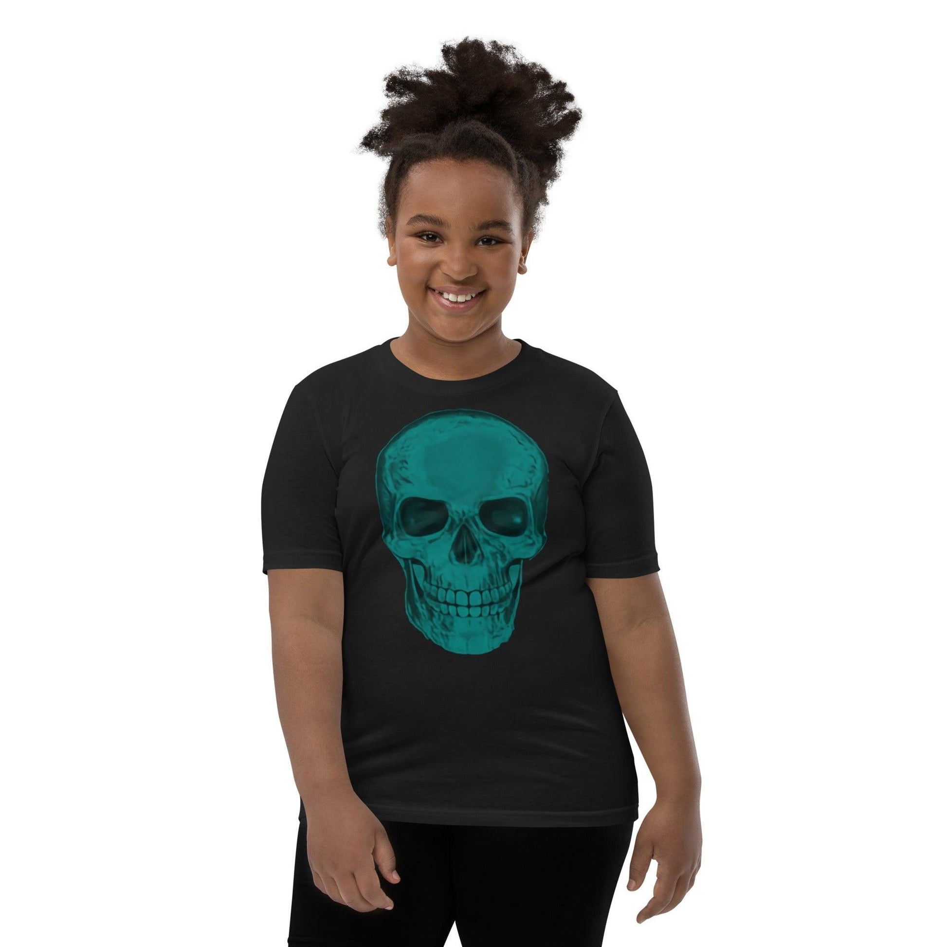 Blue Skull Youth Short Sleeve T-Shirt - Lizard Vigilante