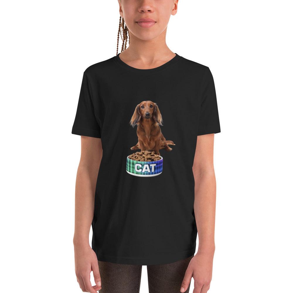 Dog With A Cat Bowl! Youth Short Sleeve T-Shirt - Lizard Vigilante