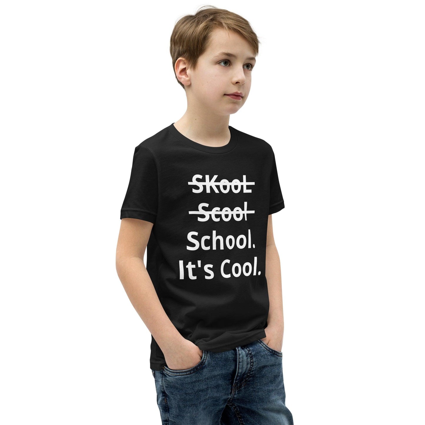 School. It's Cool. Youth Short Sleeve T-Shirt - Lizard Vigilante