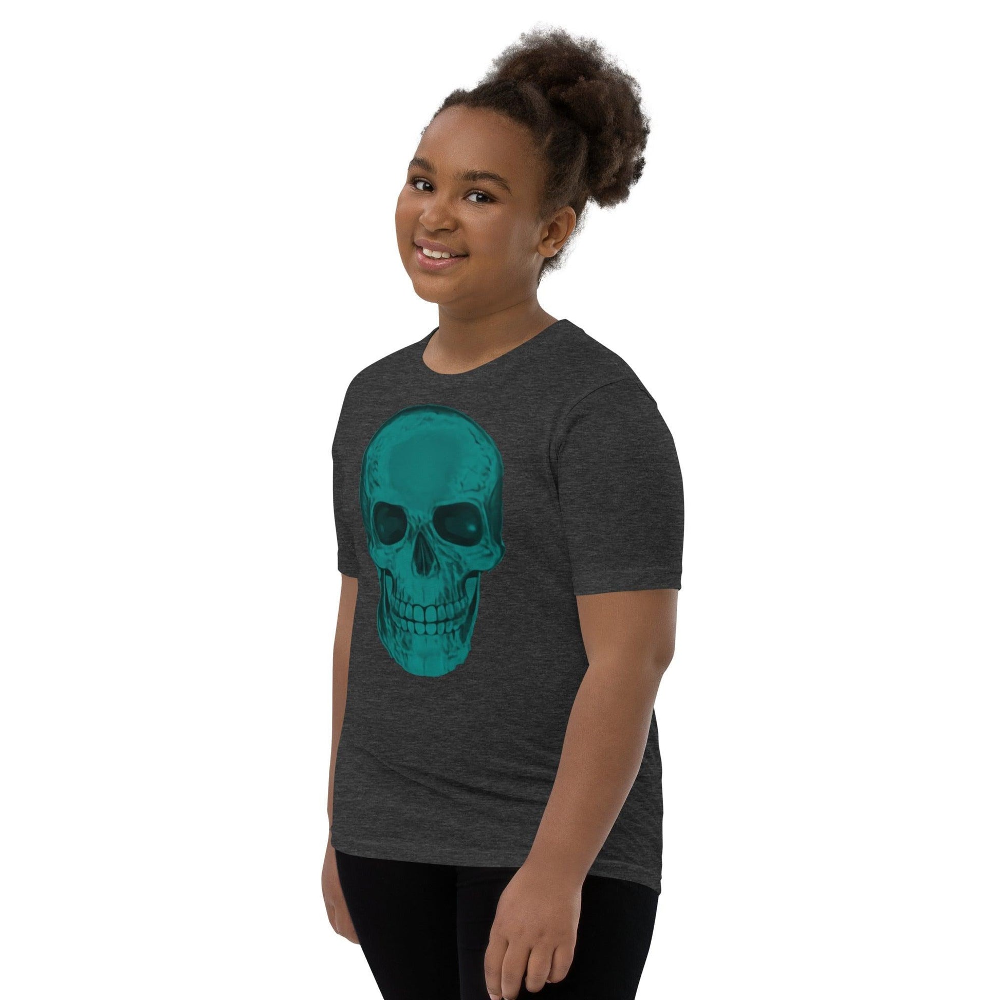 Blue Skull Youth Short Sleeve T-Shirt - Lizard Vigilante