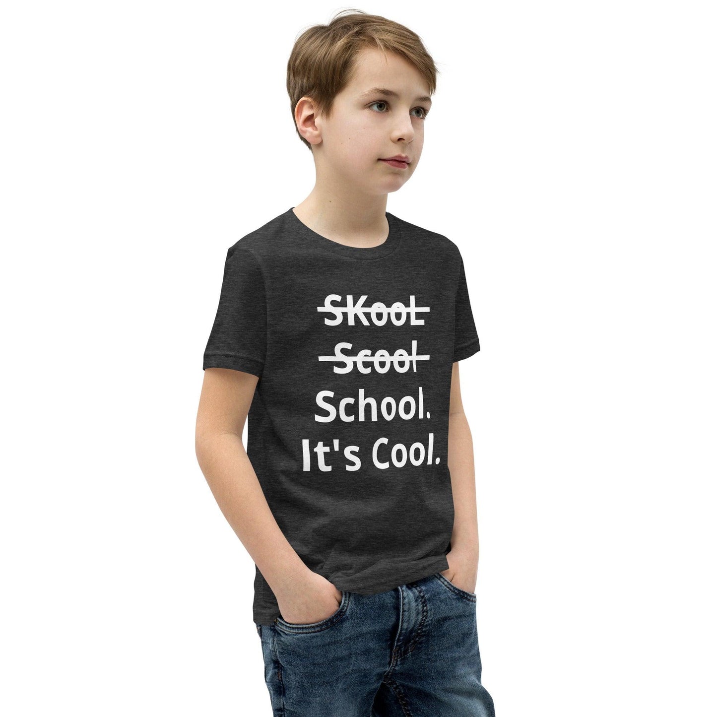 School. It's Cool. Youth Short Sleeve T-Shirt - Lizard Vigilante