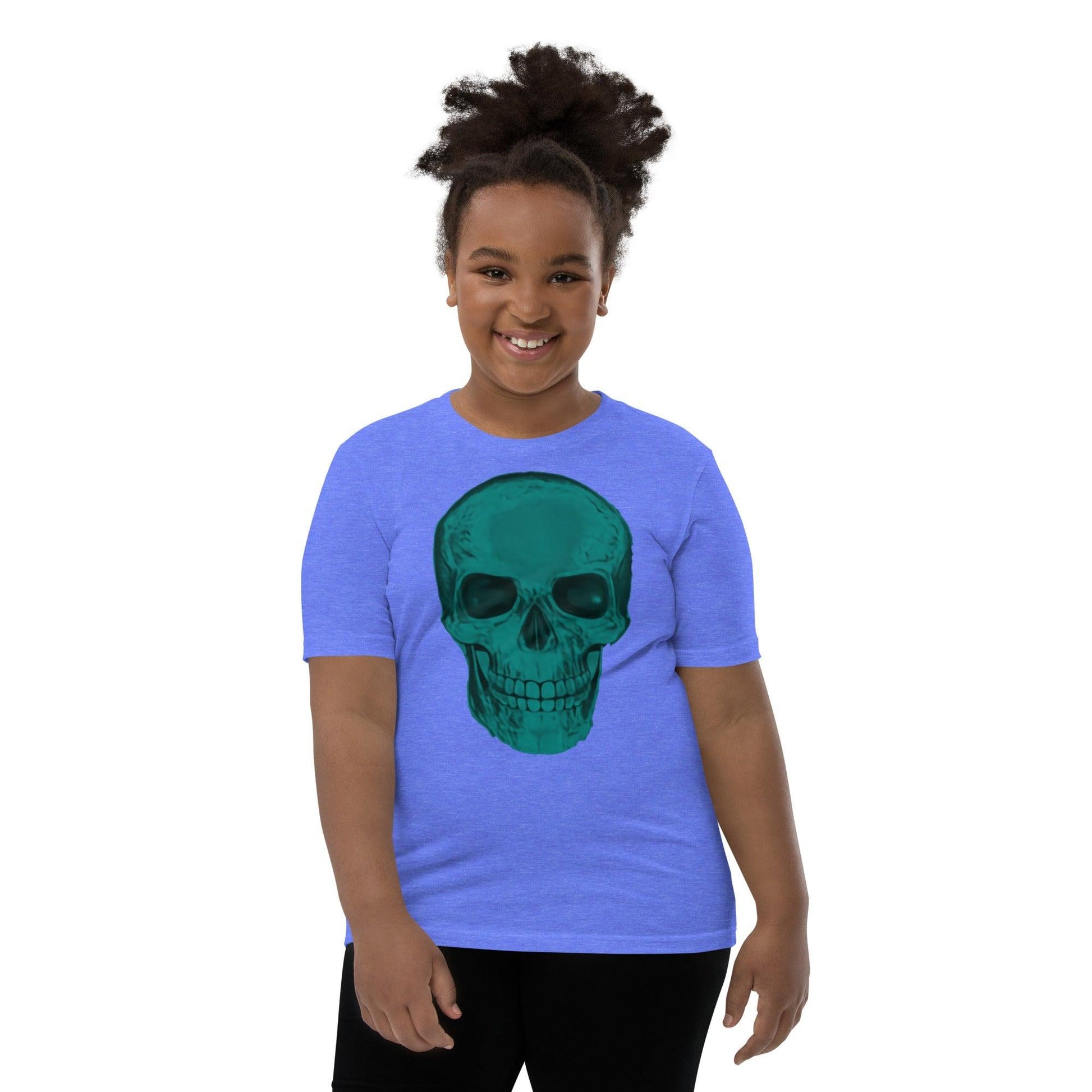 Blue Skull Youth Short Sleeve T-Shirt - Lizard Vigilante