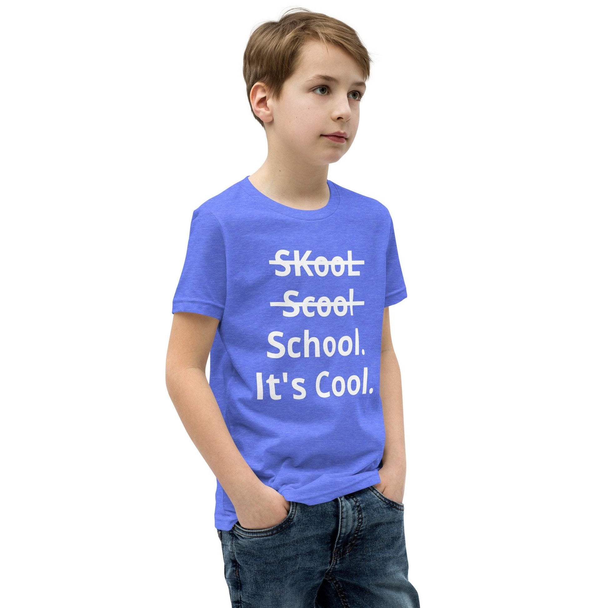 School. It's Cool. Youth Short Sleeve T-Shirt - Lizard Vigilante