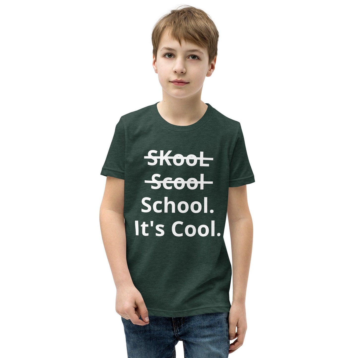 School. It's Cool. Youth Short Sleeve T-Shirt - Lizard Vigilante