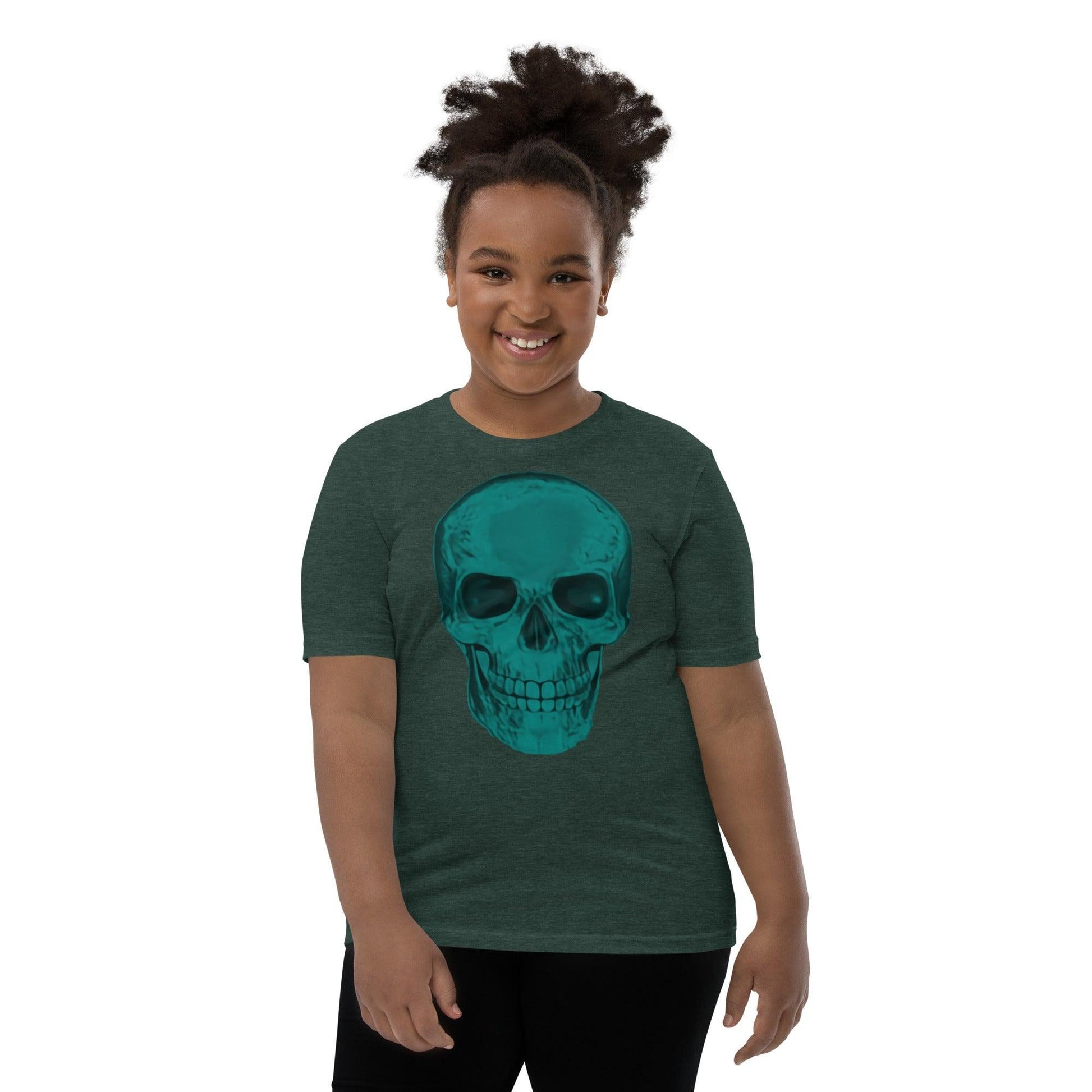 Blue Skull Youth Short Sleeve T-Shirt - Lizard Vigilante