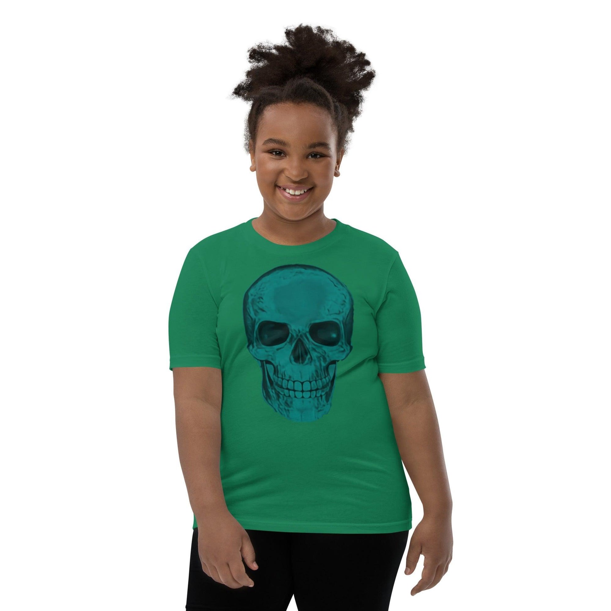 Blue Skull Youth Short Sleeve T-Shirt - Lizard Vigilante