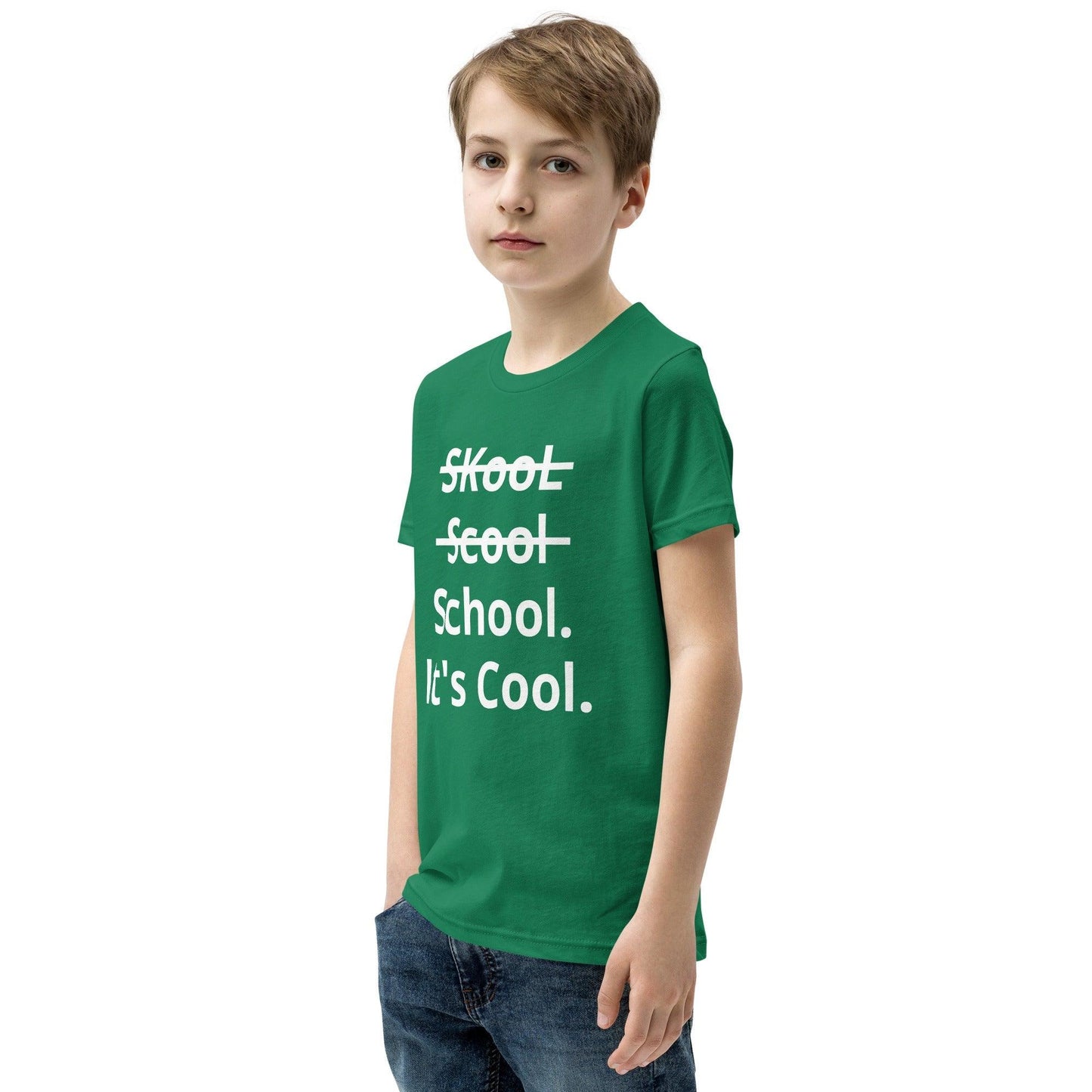 School. It's Cool. Youth Short Sleeve T-Shirt - Lizard Vigilante