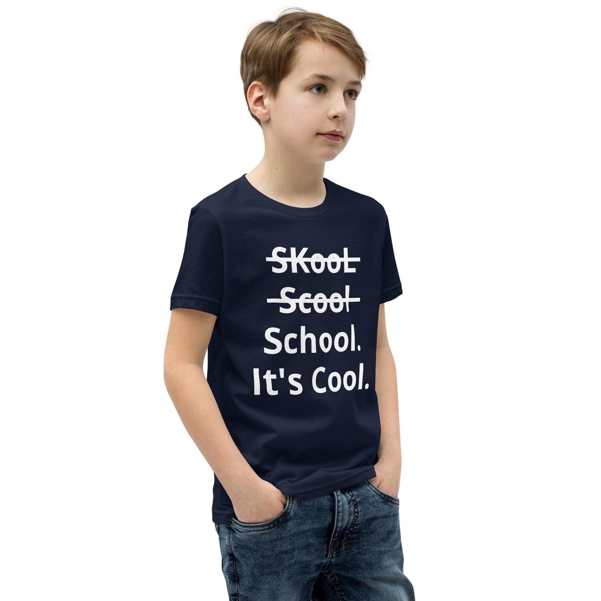 School. It's Cool. Youth Short Sleeve T-Shirt - Lizard Vigilante