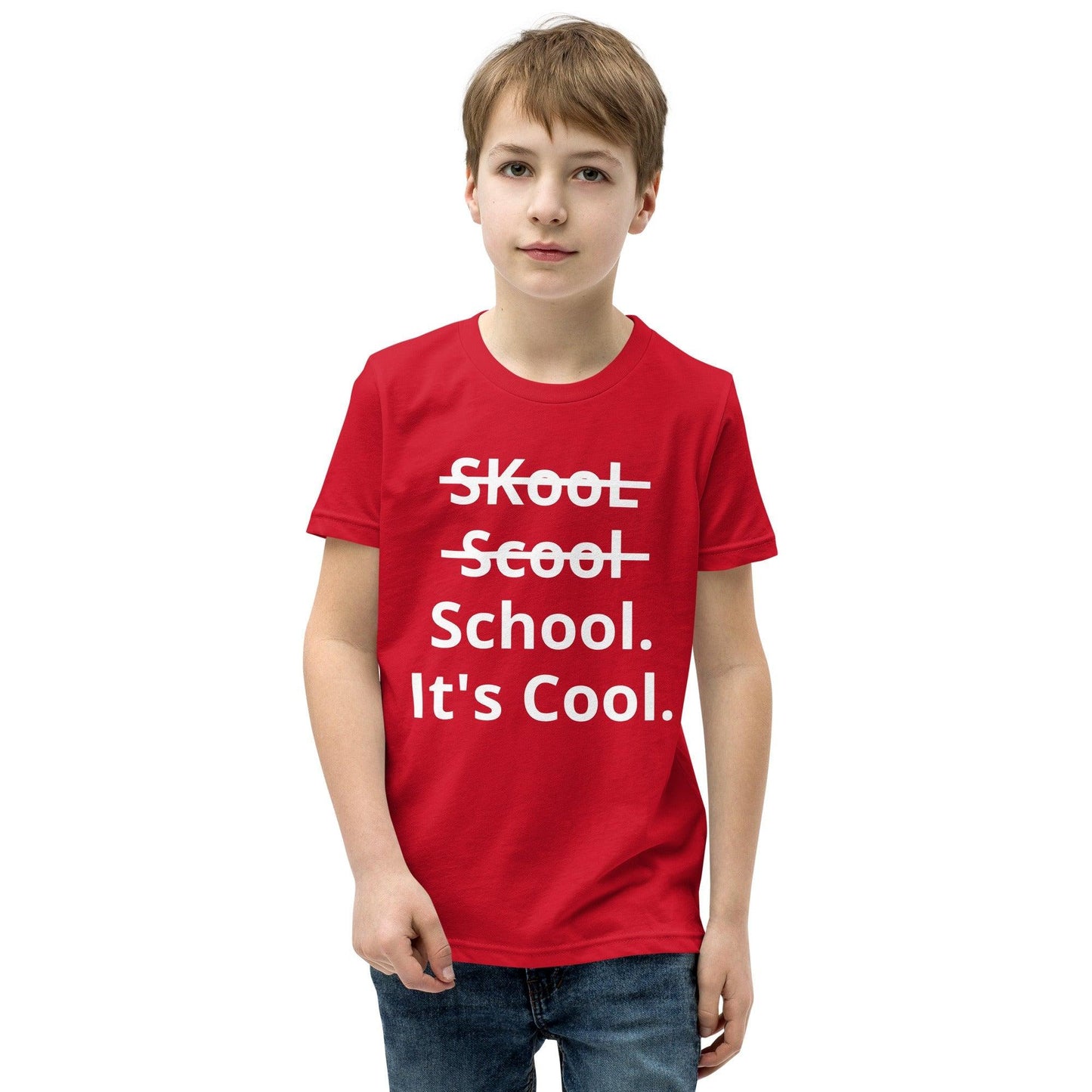 School. It's Cool. Youth Short Sleeve T-Shirt - Lizard Vigilante