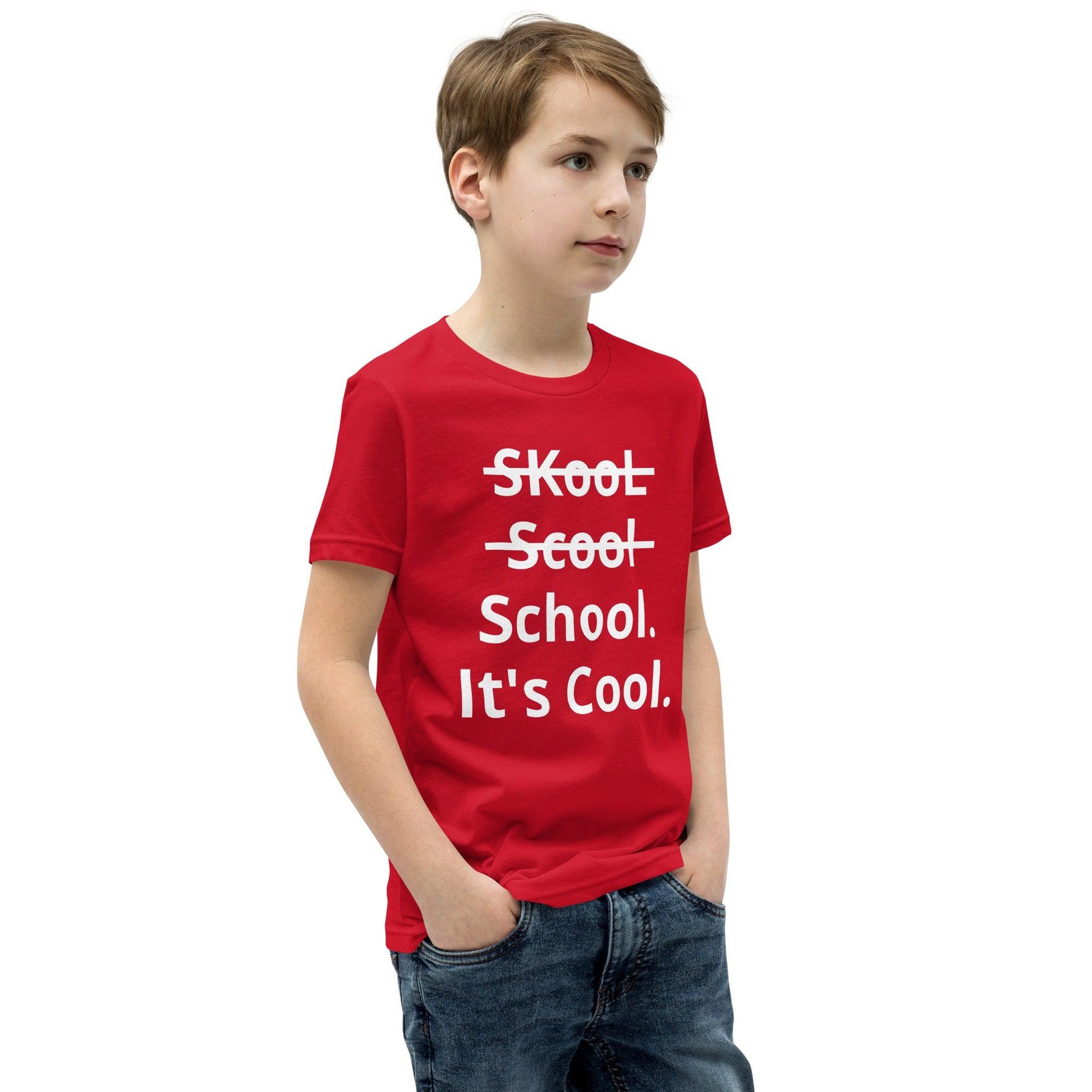 School. It's Cool. Youth Short Sleeve T-Shirt - Lizard Vigilante