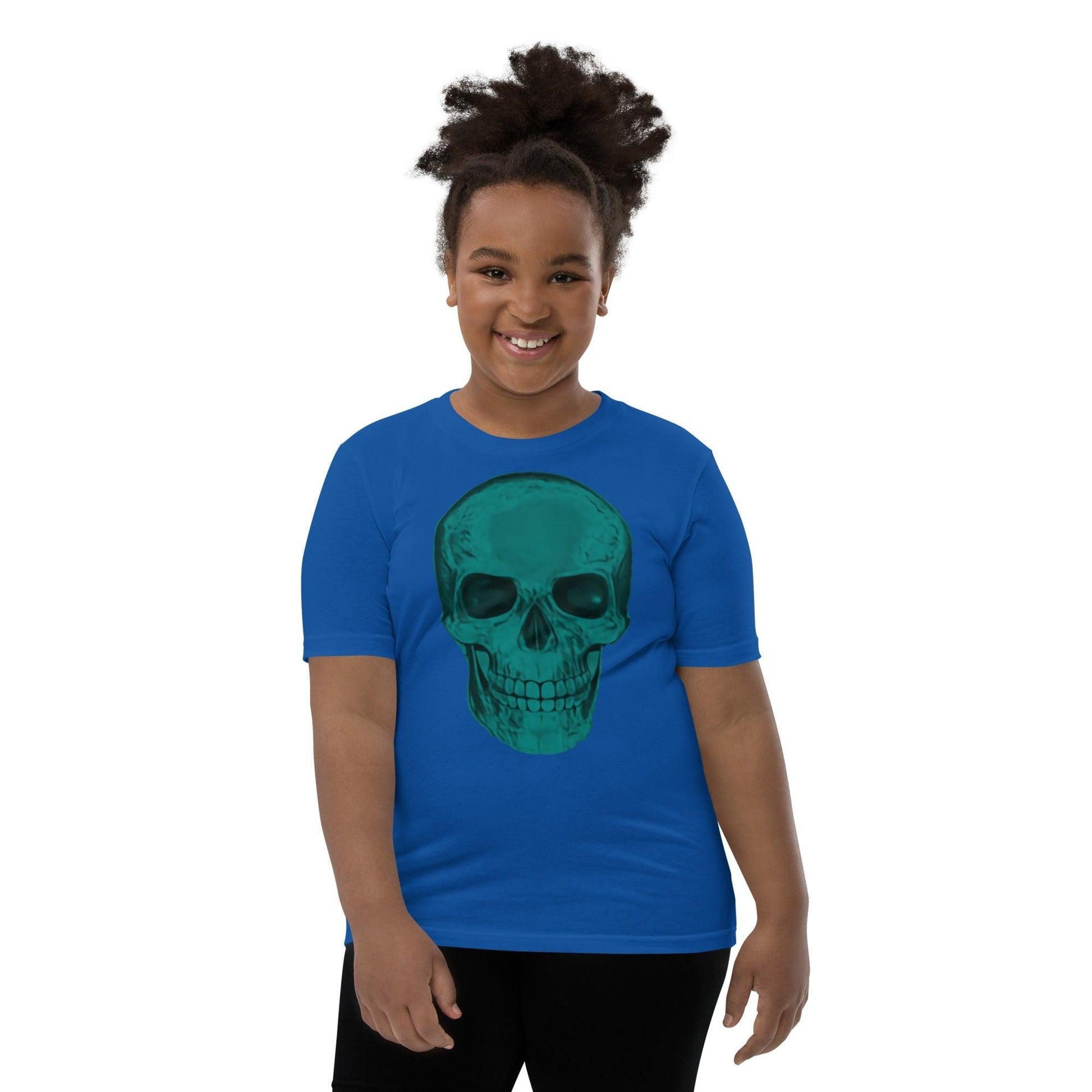 Blue Skull Youth Short Sleeve T-Shirt - Lizard Vigilante