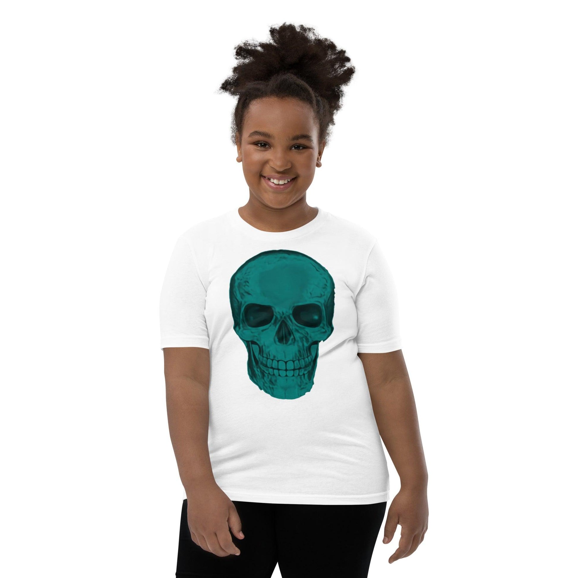 Blue Skull Youth Short Sleeve T-Shirt - Lizard Vigilante