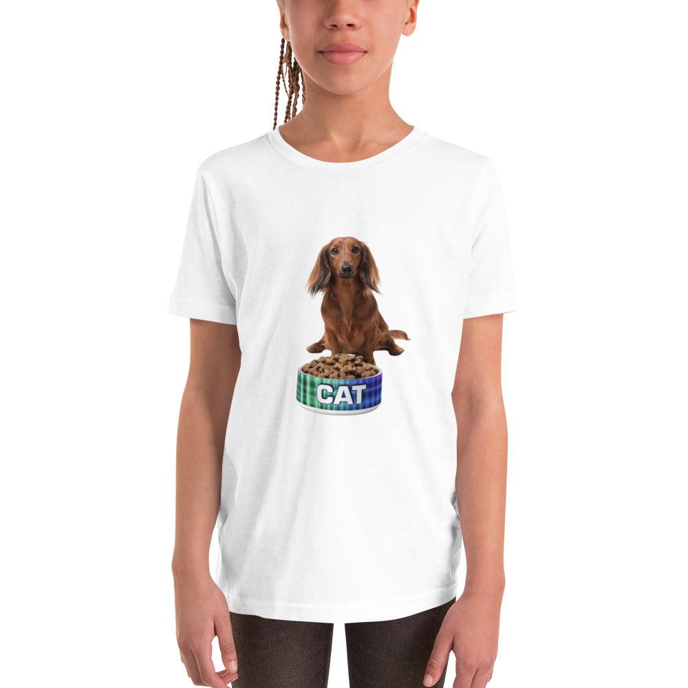 Dog With A Cat Bowl! Youth Short Sleeve T-Shirt - Lizard Vigilante