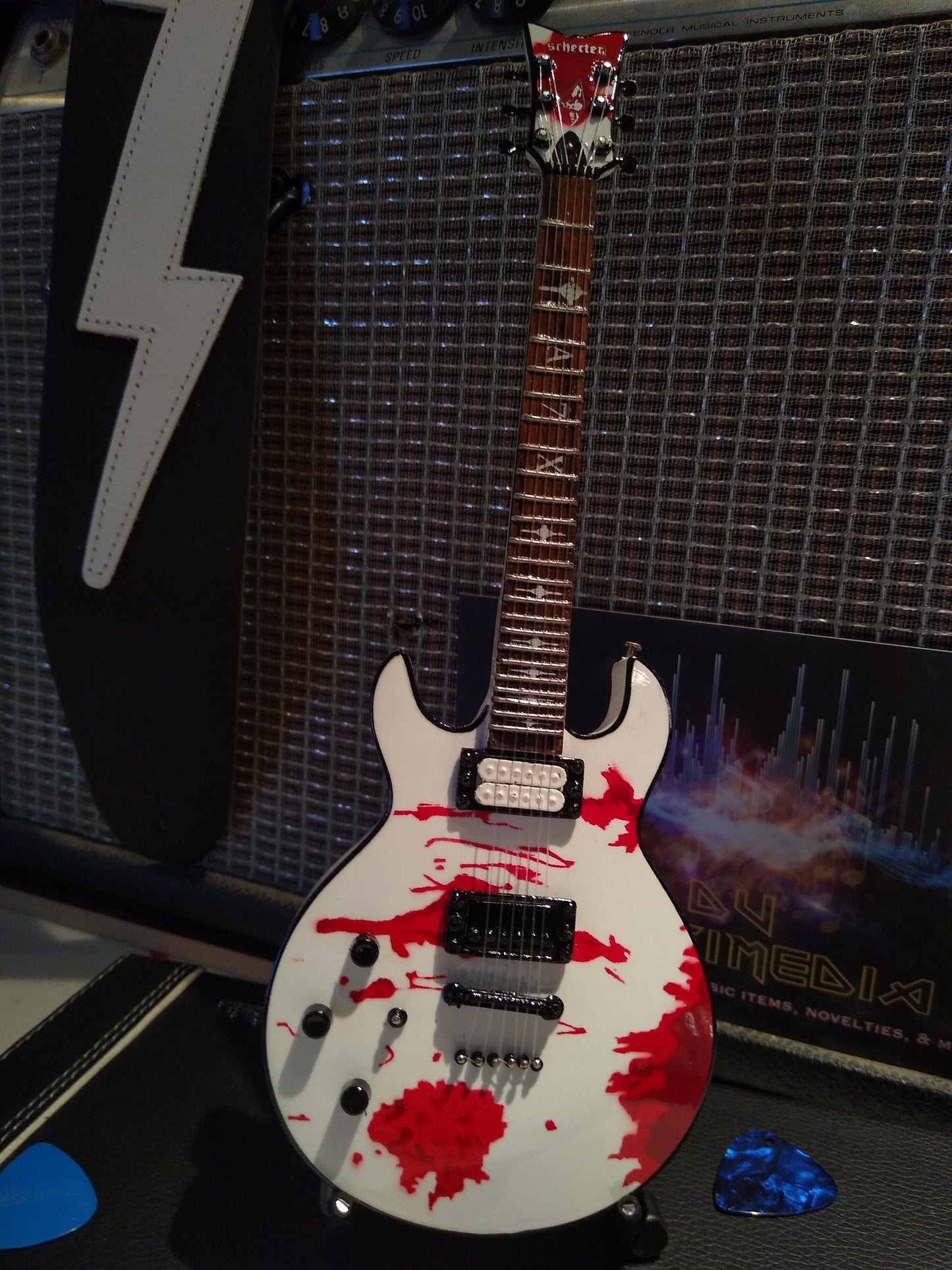 ZACKY VENGEANCE (A7X)-Schechter Blood Splat 1:4 Scale Replica Guitar~Axe Heaven~