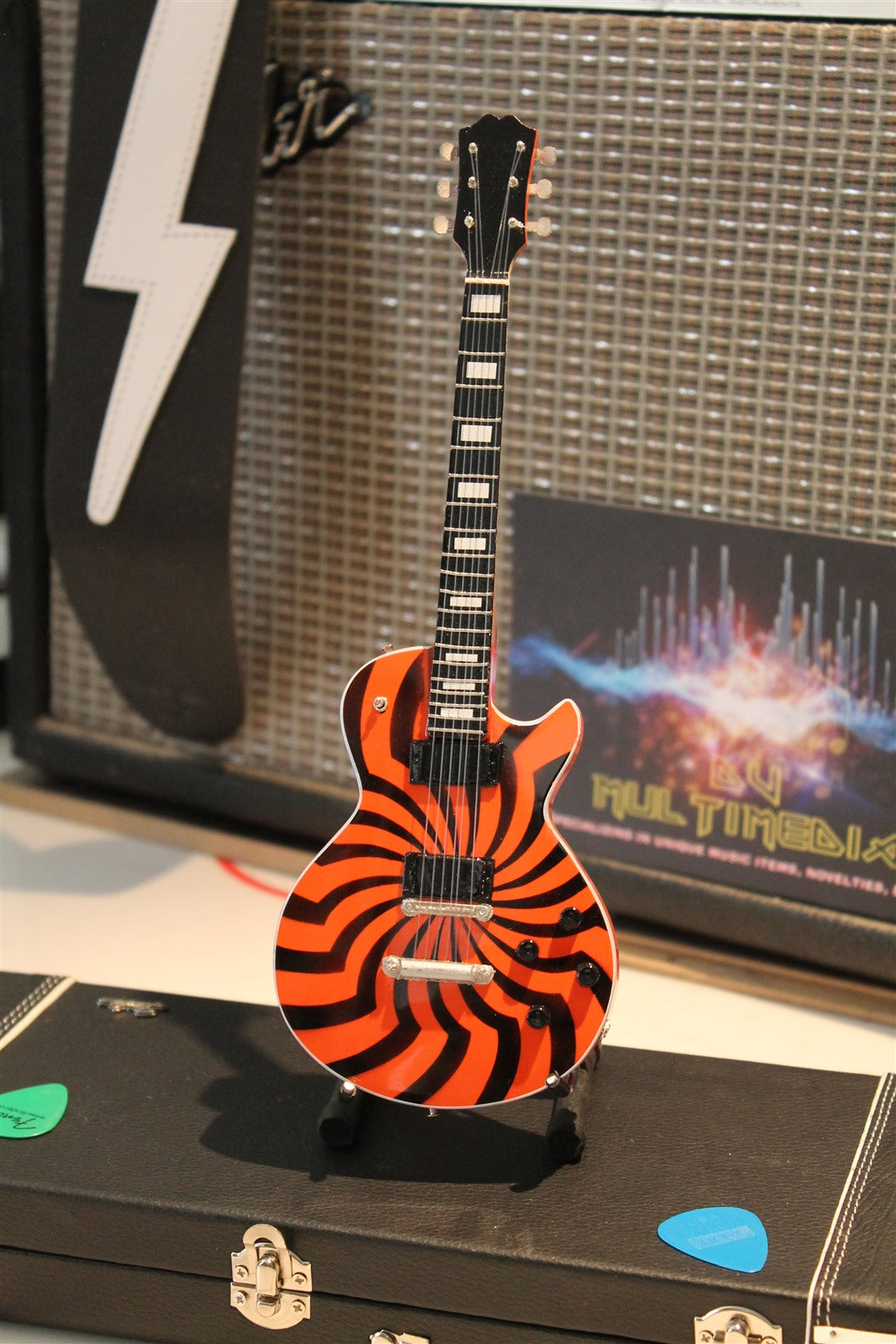 ZAKK WYLDE Orange/Black Buzzsaw Custom 1:4 Scale Replica Guitar ~New~